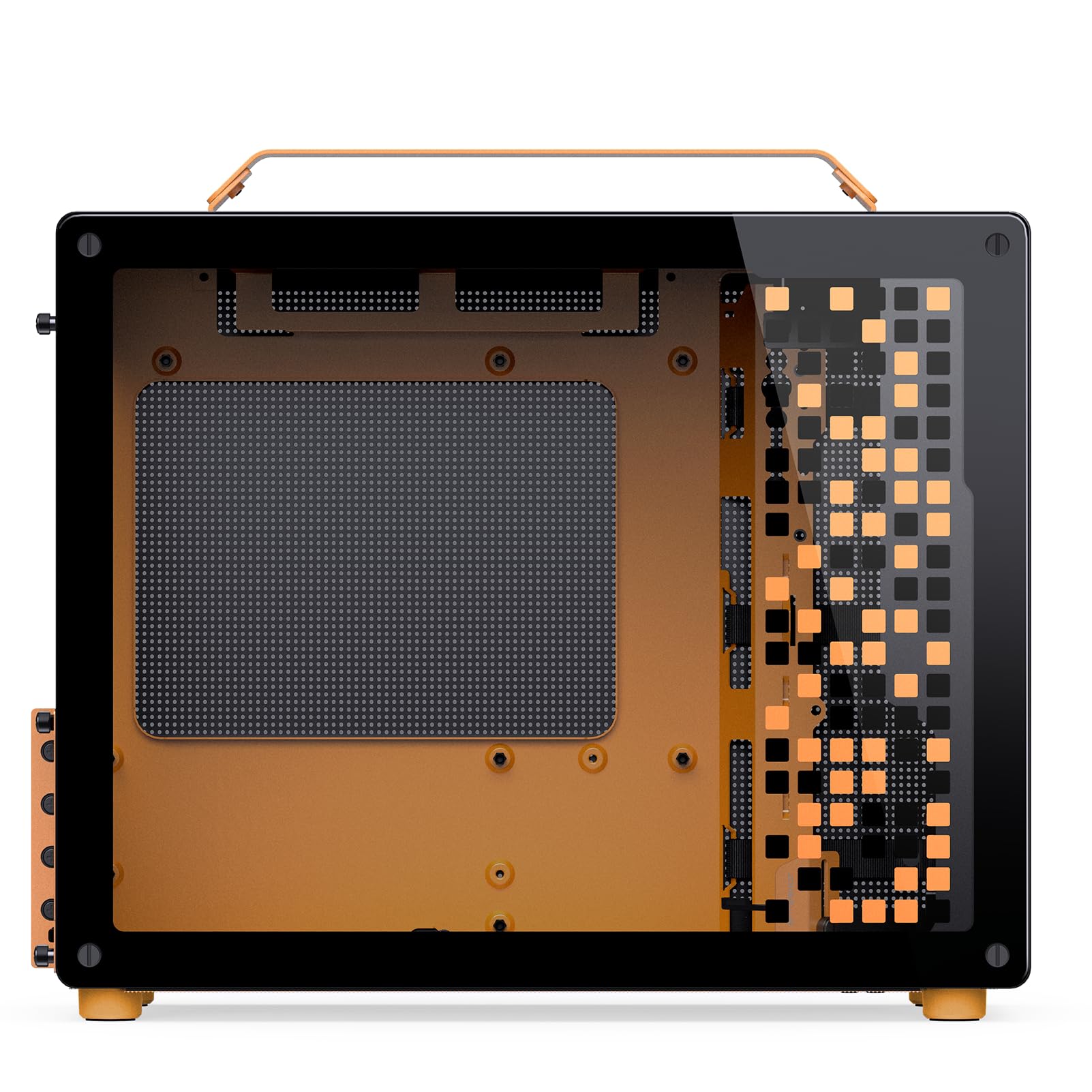 Jonsbo/Jonsplus Z20 Orange/Black Micro Atx Mini Tower Pc Case,With Detachable Carrying Handle, Mini Size, High Performance Hardw