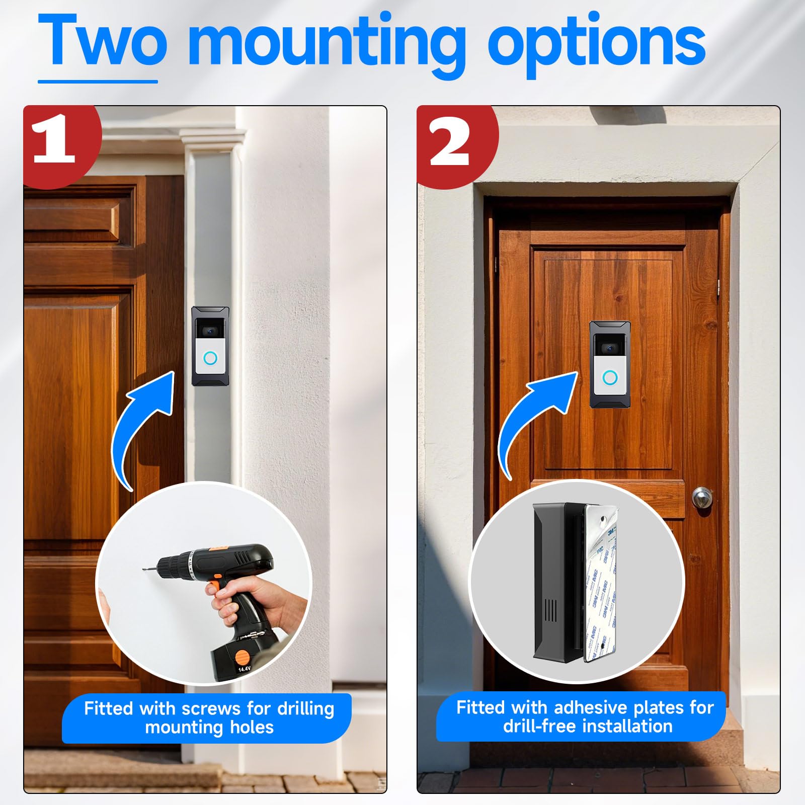 Anti Theft Video Doorbell Mount Compatible With Ring/Blink Wireless Camera Doorbell, Adjustable Angle Doorbell Mount No Drill Ba