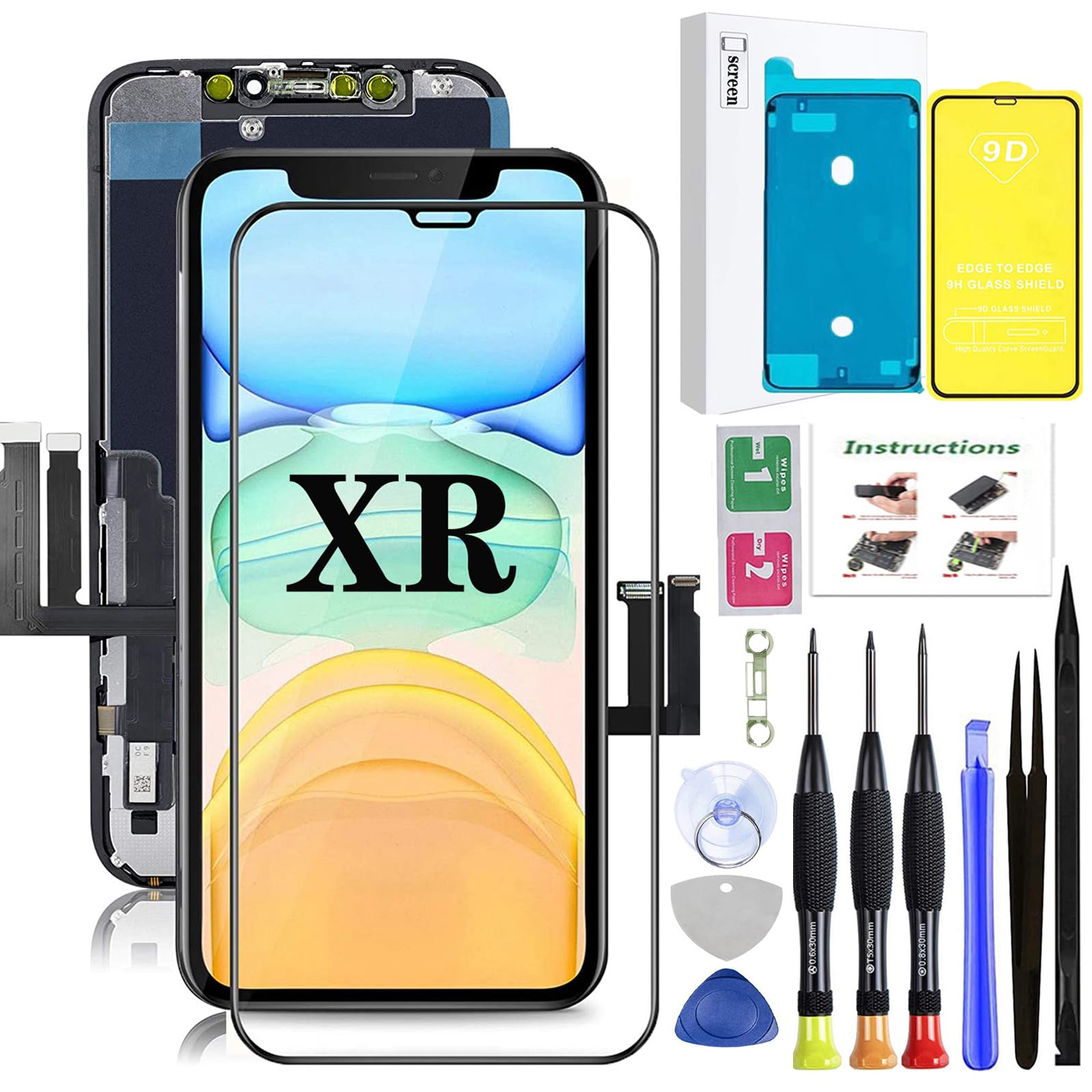 For Iphone Xr Screen Replacement,Lcd Display Touch Screen Assembly,Compatible With Iphone Xr Screen Replacement 6.1 Inch (Model