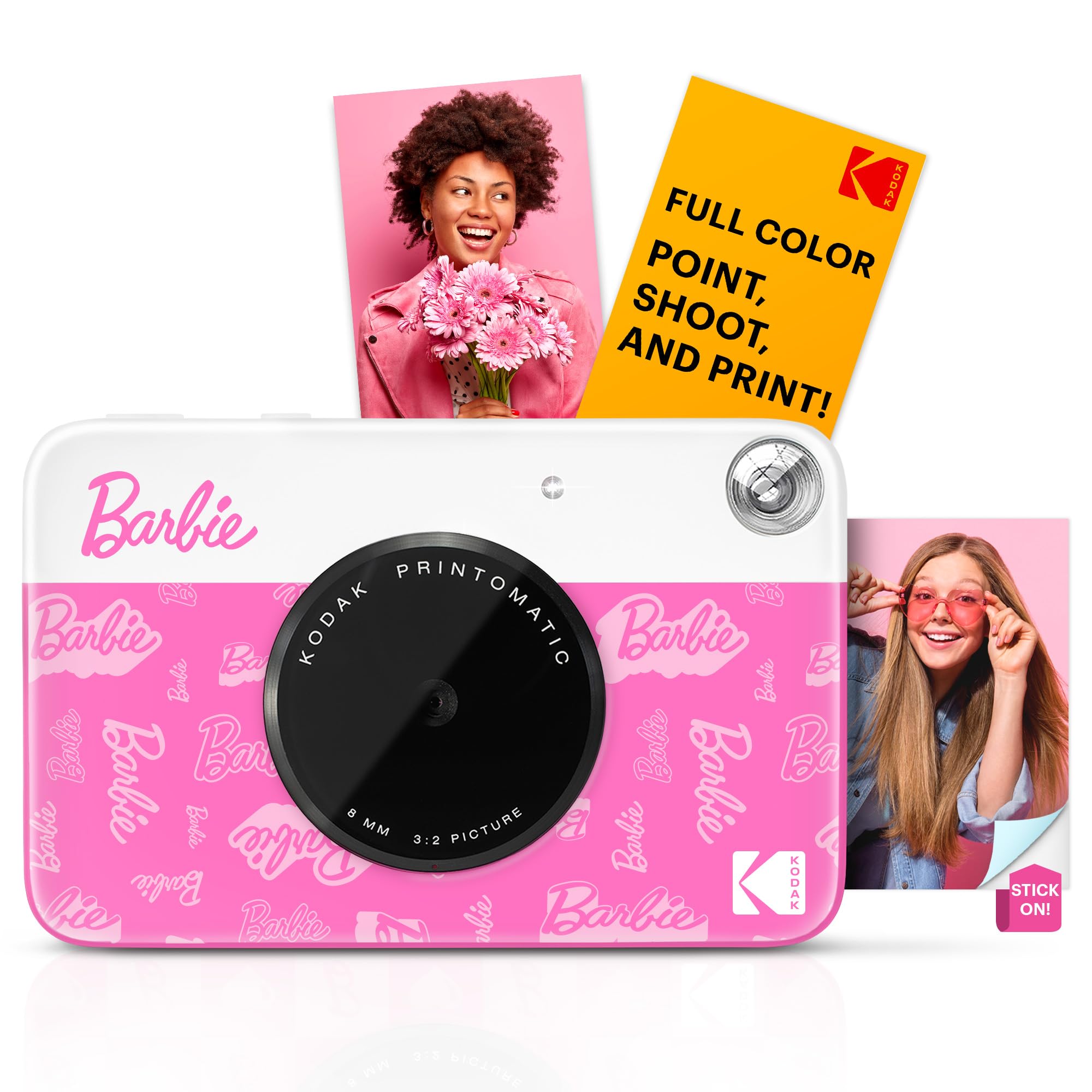 Barbie X Kodak Printomatic Full Color Instant Print Digital Camera   5Mp Portable Barbie Camera Prints Colorful 2X3    Sticky Ba