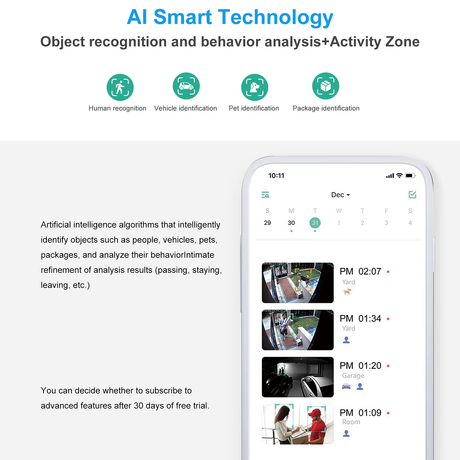 2K Hd Security Camera Wireless Outdoor, Wireless Rechargeable Battery Powered Wifi Home Surveillance Camera With Ai Pir, Waterpr