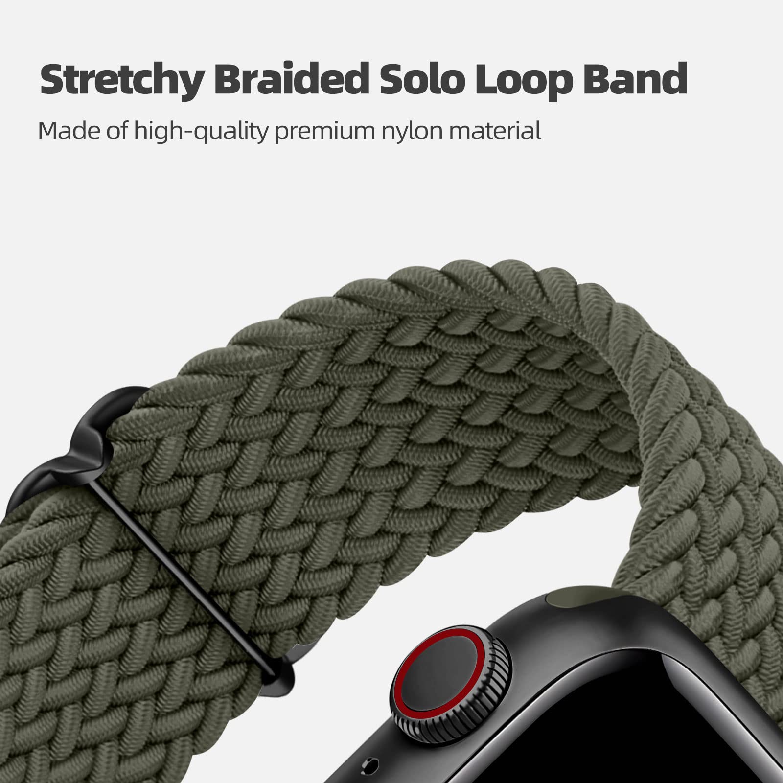 Daqin 4 Pack Braided Solo Loop Bands Compatible With Apple Watch Band 44Mm 45Mm 46M 49Mm Men, Adjustable Stretchy Nylon Band Ela