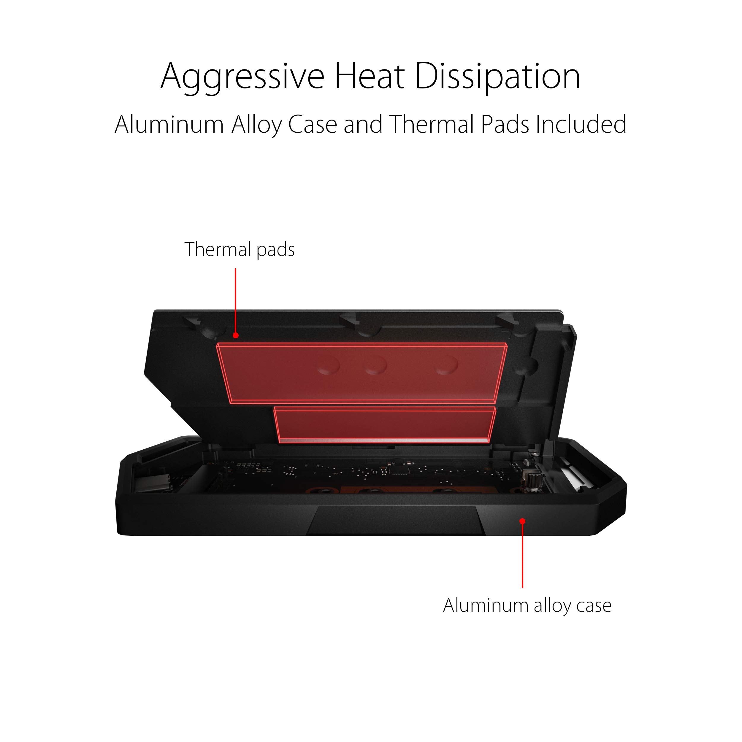 ASUS ROG Strix Arion M.2 NVMe SSD Enclosure, Aluminum, USB 3.2 Gen 2, Fits PCIe 2280/2260/2242/