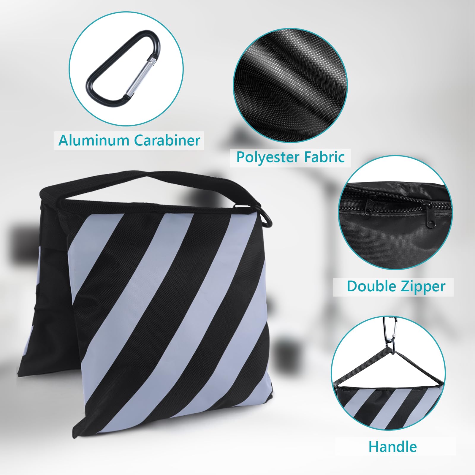 Abccanopy Photography Sandbag For Video Stand, Heavy Duty Weight Bags For Light Tripod, Camping Chair, 4 Packs (Grey)