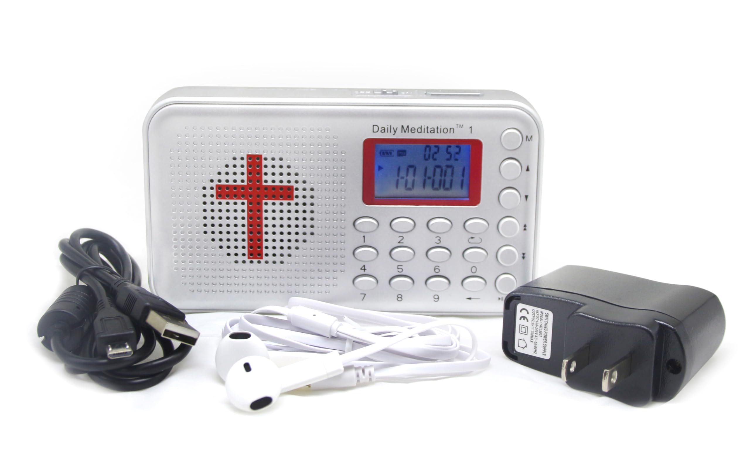 Daily Meditation 1 NKJV Audio Bible Player New King James Version Electronic Bible (with Rechargeable Battery, Charger, Ear Bud