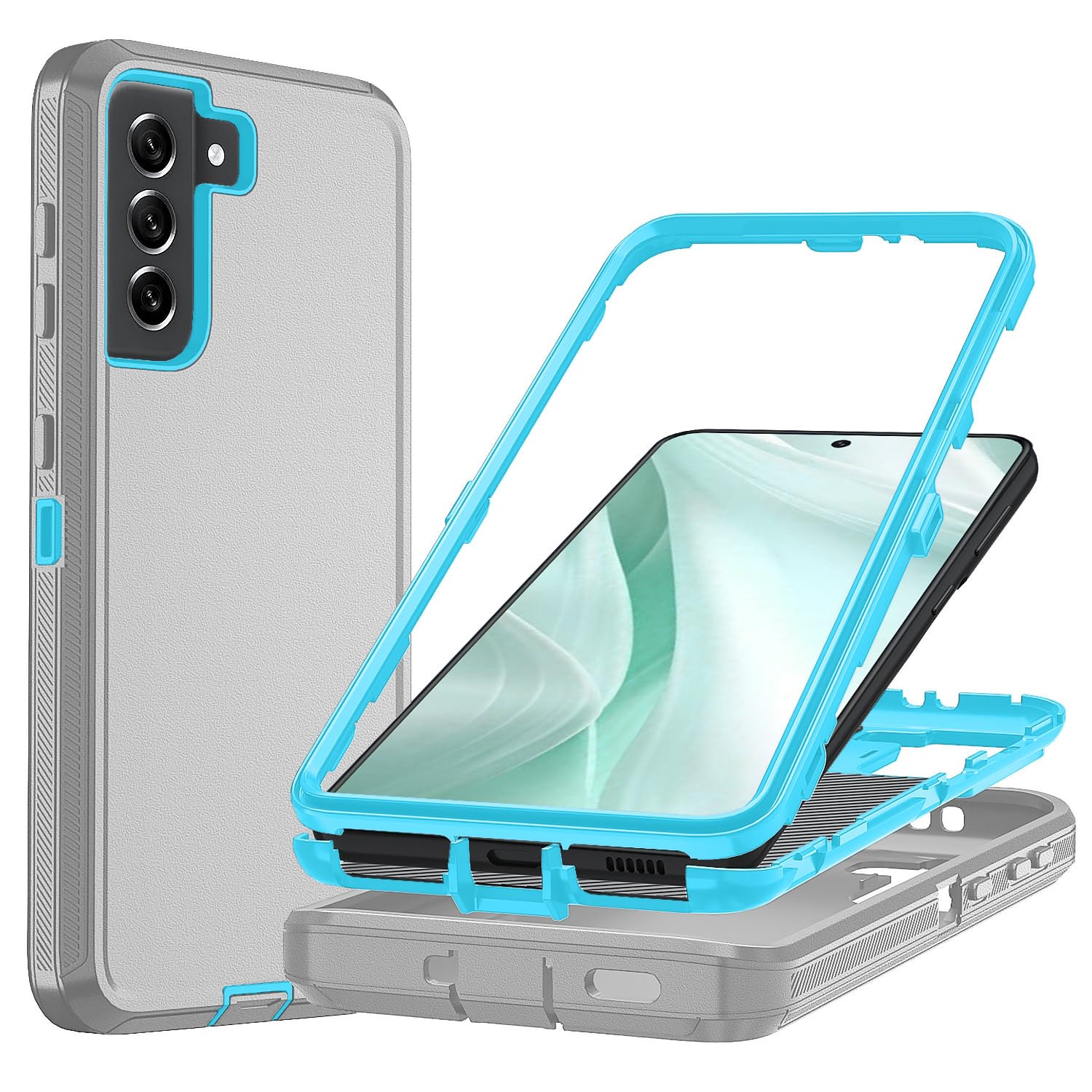 Ylzhe for S21 Phone Case,[No Screen Protector] Heavy Duty Shockproof & Dropproof Samsung S21 Case,3 in 1 Shockproof TPU Hard PC 