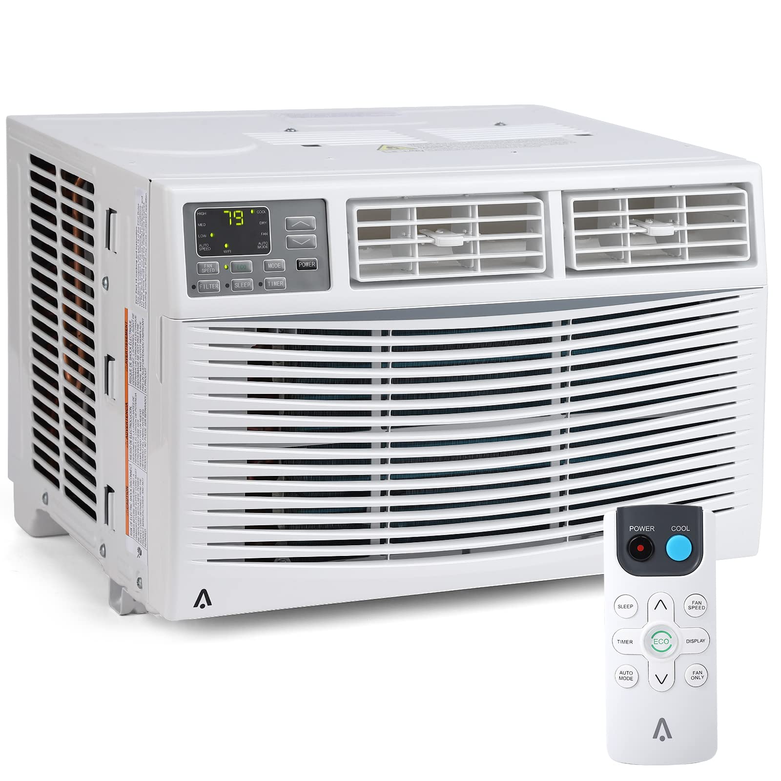 8000 BTU Window Air Conditioner with WiFi & App Control, Smart Window Mount AC Unit with Remote, Cools up to 350 Sq. Ft., 3-in-1