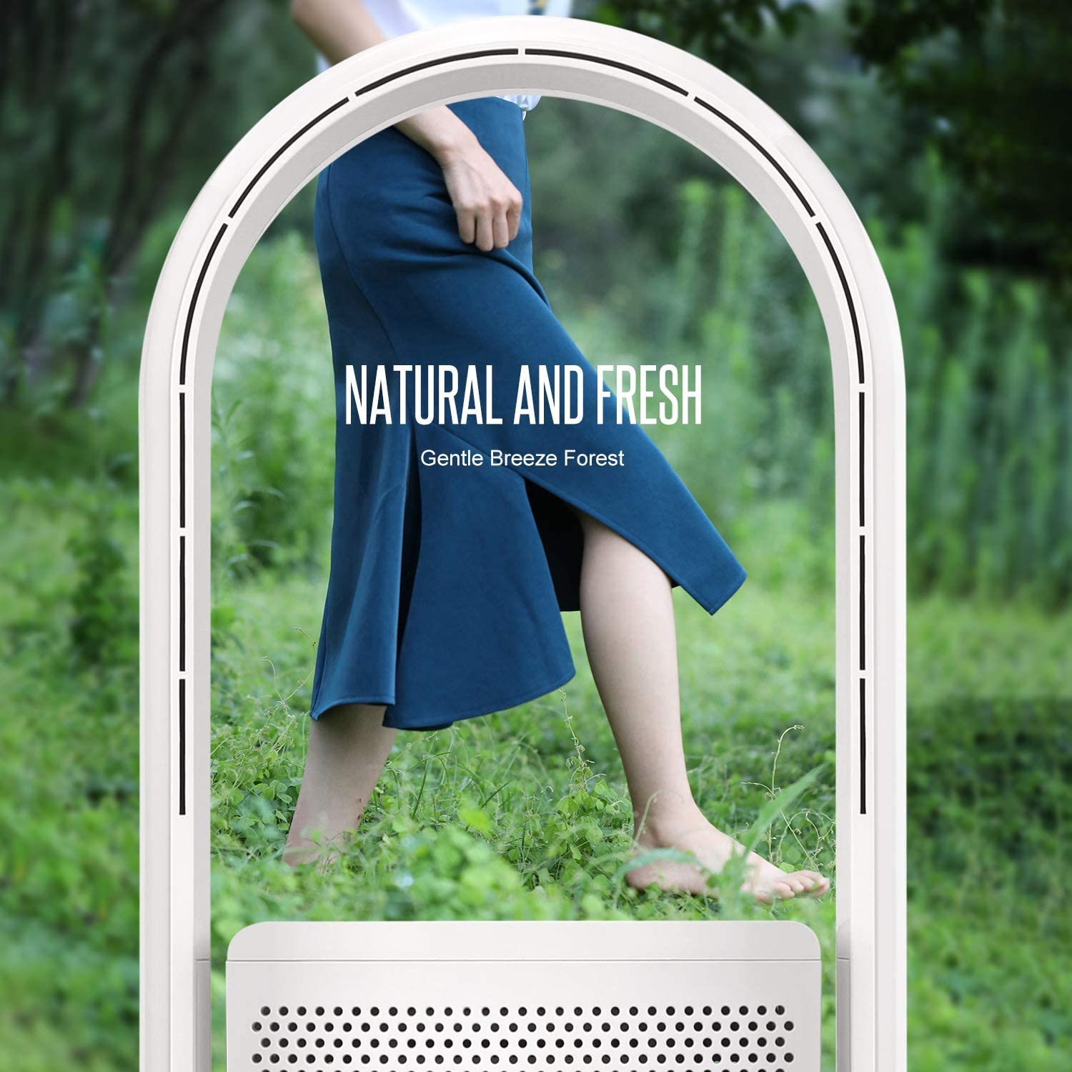 Ultty Bladeless Tower Fan With Air Purifier, 90 Oscillating Bladeless Fan With Remote, Touch, 8H Timer, Floor Fans For Bedroom W