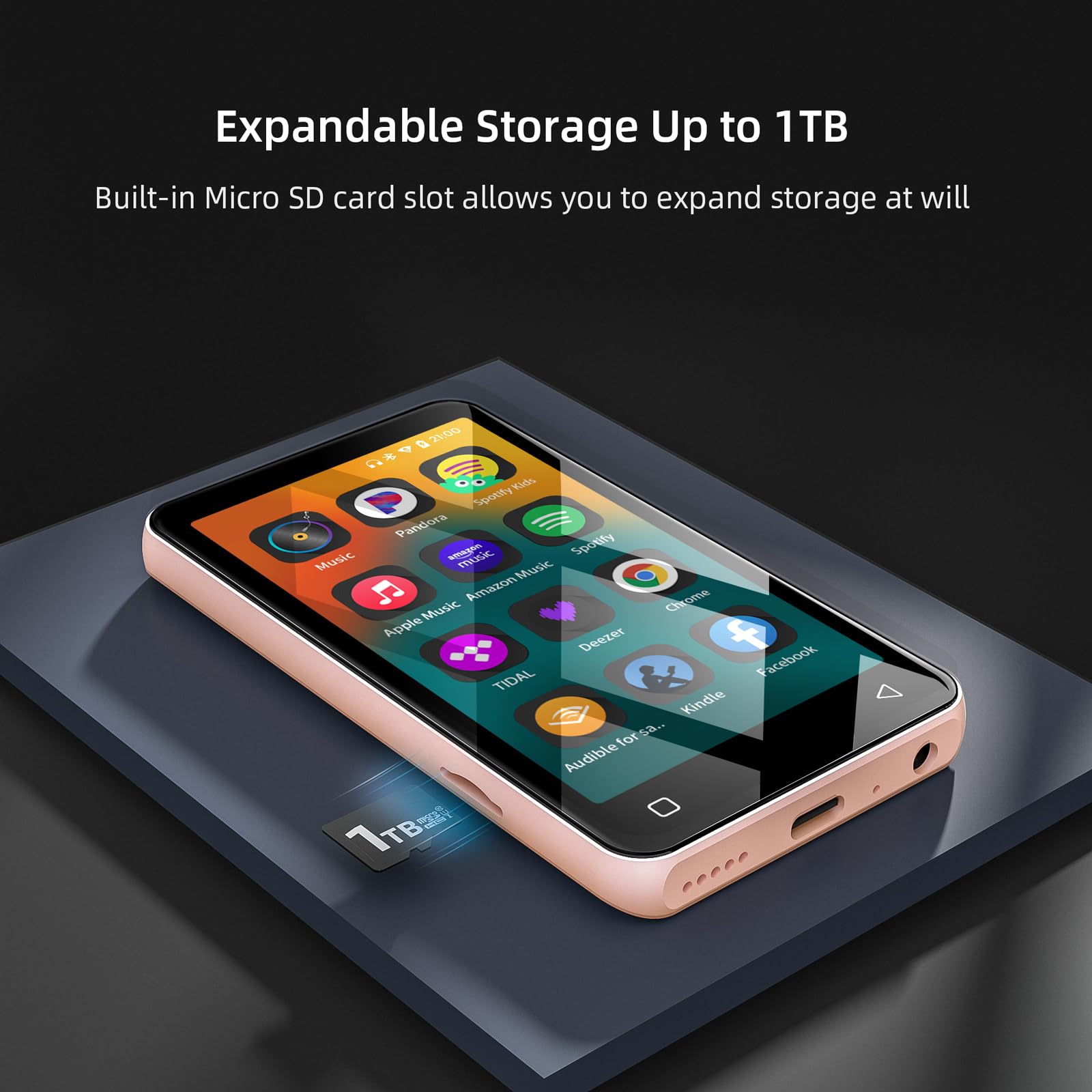 80Gb Mp3 Player With Bluetooth And Wifi, Mp4 Mp3 Player With Spotify,Spotify Kids,4'' Music Player With Pandora, Audible, Mp3 Pl