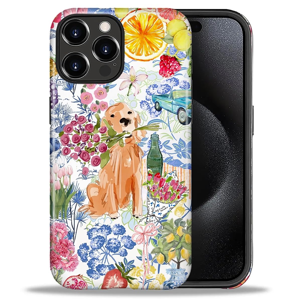 Goodsprout for iPhone 14 Pro Max Case,Hybrid 2-Layer Hard Shell + Silicone Protective Case -Resistant Shockproof- Ally s Dog s