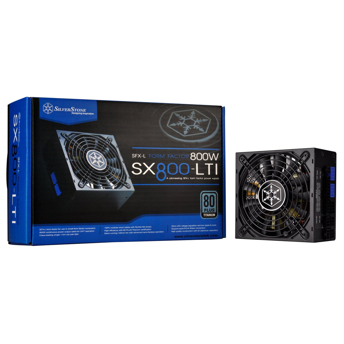 Silverstone Sx800 Lti V1.2, 80 Plus Titanium 800W Fully Modular Sfx L Power Supply, Sst Sx800 Lti X