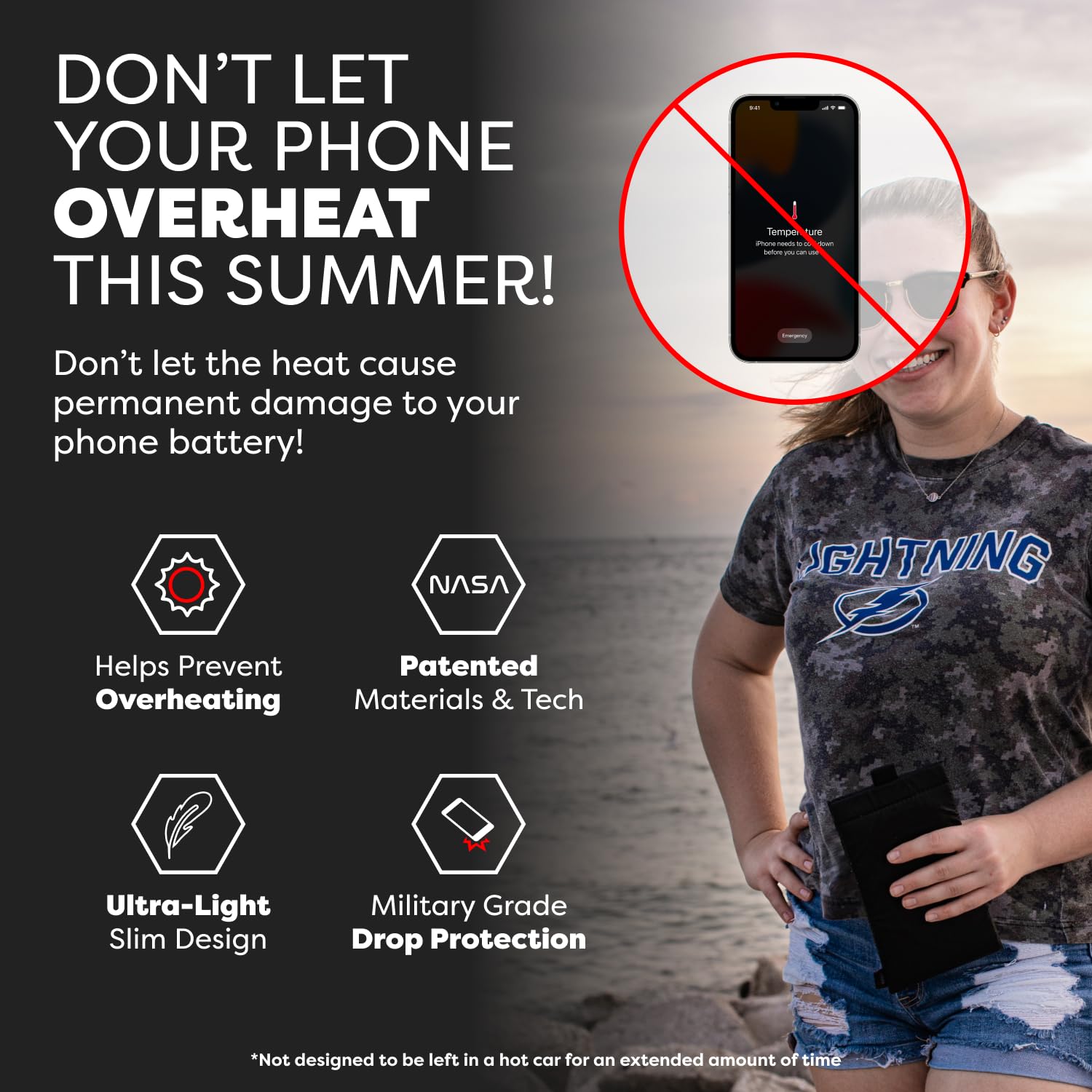 Phoozy Apollo Ii Thermal Phone Case With Antimicrobial Lining And Keyring Connector   Helps Prevent Overheating In The Sun, Floa