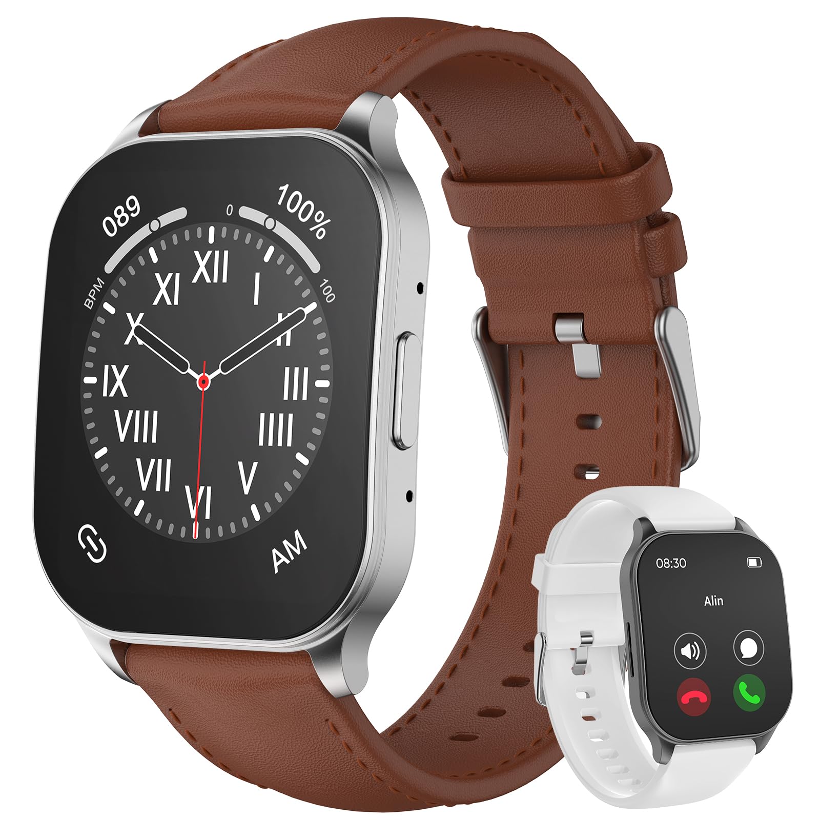 Anyloop Smart Watch For Men Women, 1.96'' Amoled Display, Fitness Watch(Answer/Make Call) With Heart Rate Sleep Spo2 Monitor,Ip6