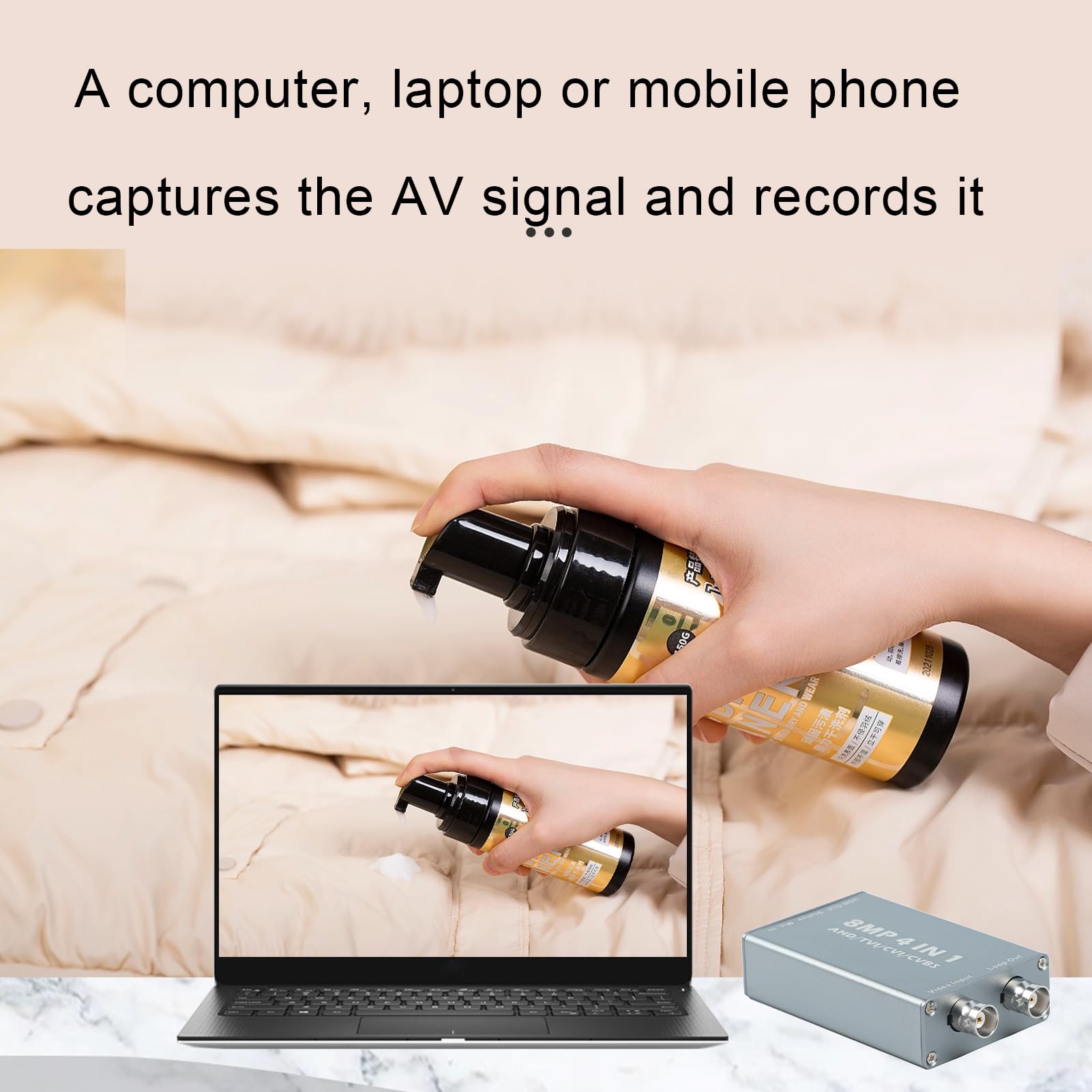 8Mp 4-In-1 Video Capture Card Ahd To Usb Tvi Cvi Input And Output 1080 60Fps Bnc Signal Display On Monitor/Hdtv With Hdmi Input,