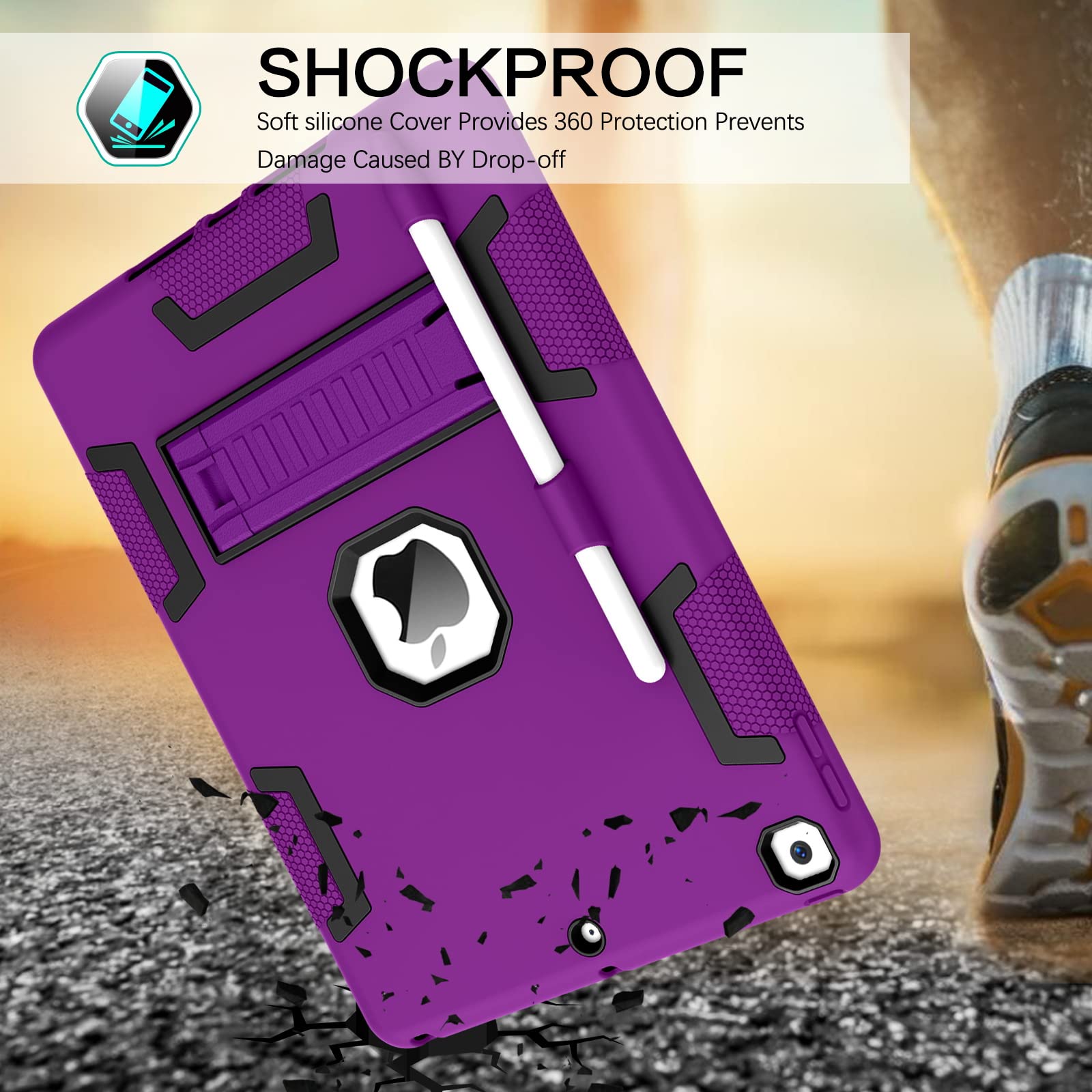 Veningo Ipad 9Th Generation Case, Ipad 8Th Gen Case,Ipad 7Th Gen Case,Ipad 10.2 2021/2020/2019 Case, 3 In 1 Heavy Duty Rugged Sh