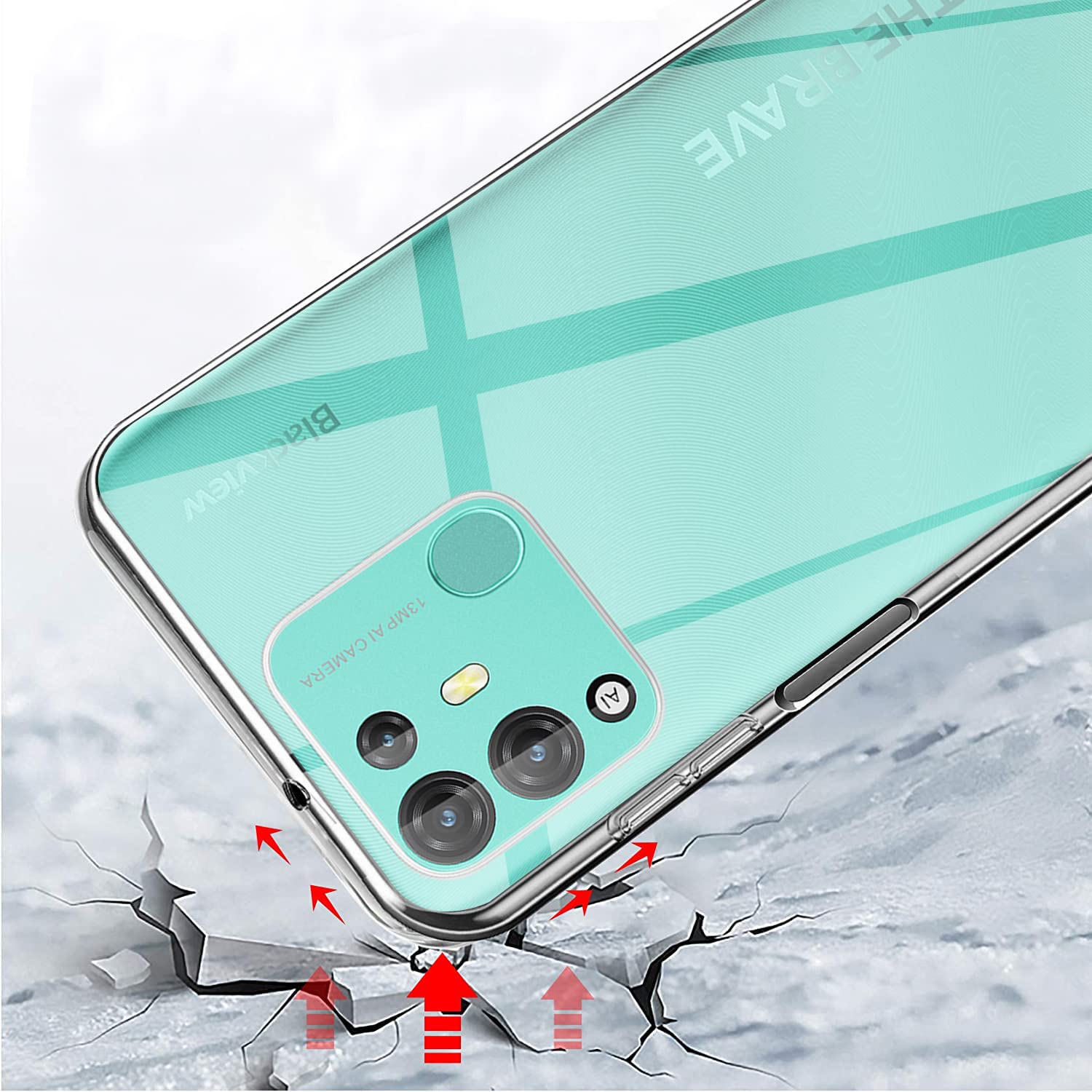 For Blackview A55 Pro Case With Tempered Glass Screen Protector Transparent Silicone Bumpers Anti Scratch Shockproof Protective