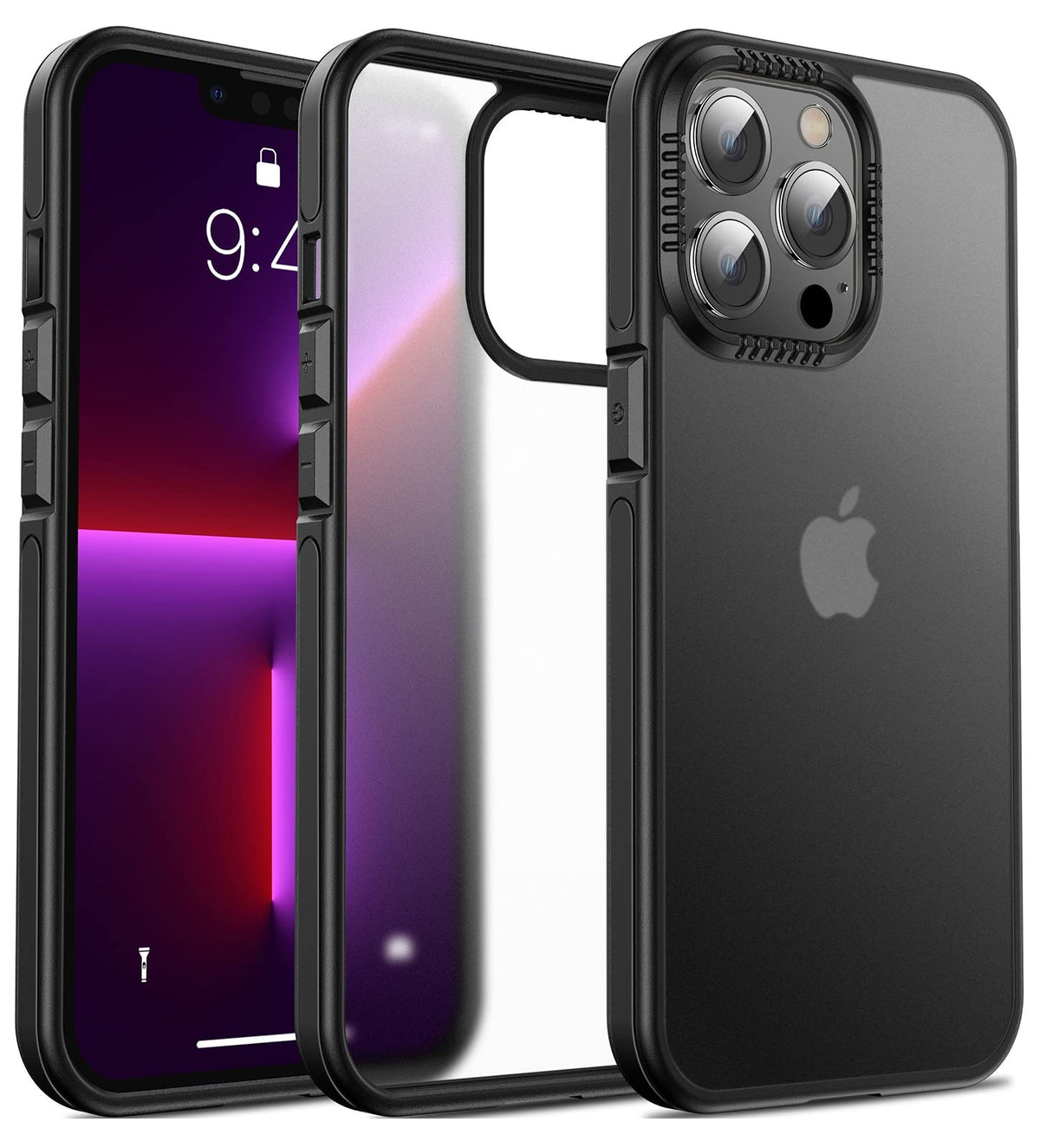 Casus Shockproof Translucent Matte Hard Back Cover With Soft Silicone Grip Frame Slim Thin Designed For Iphone 13 Pro Max Case (