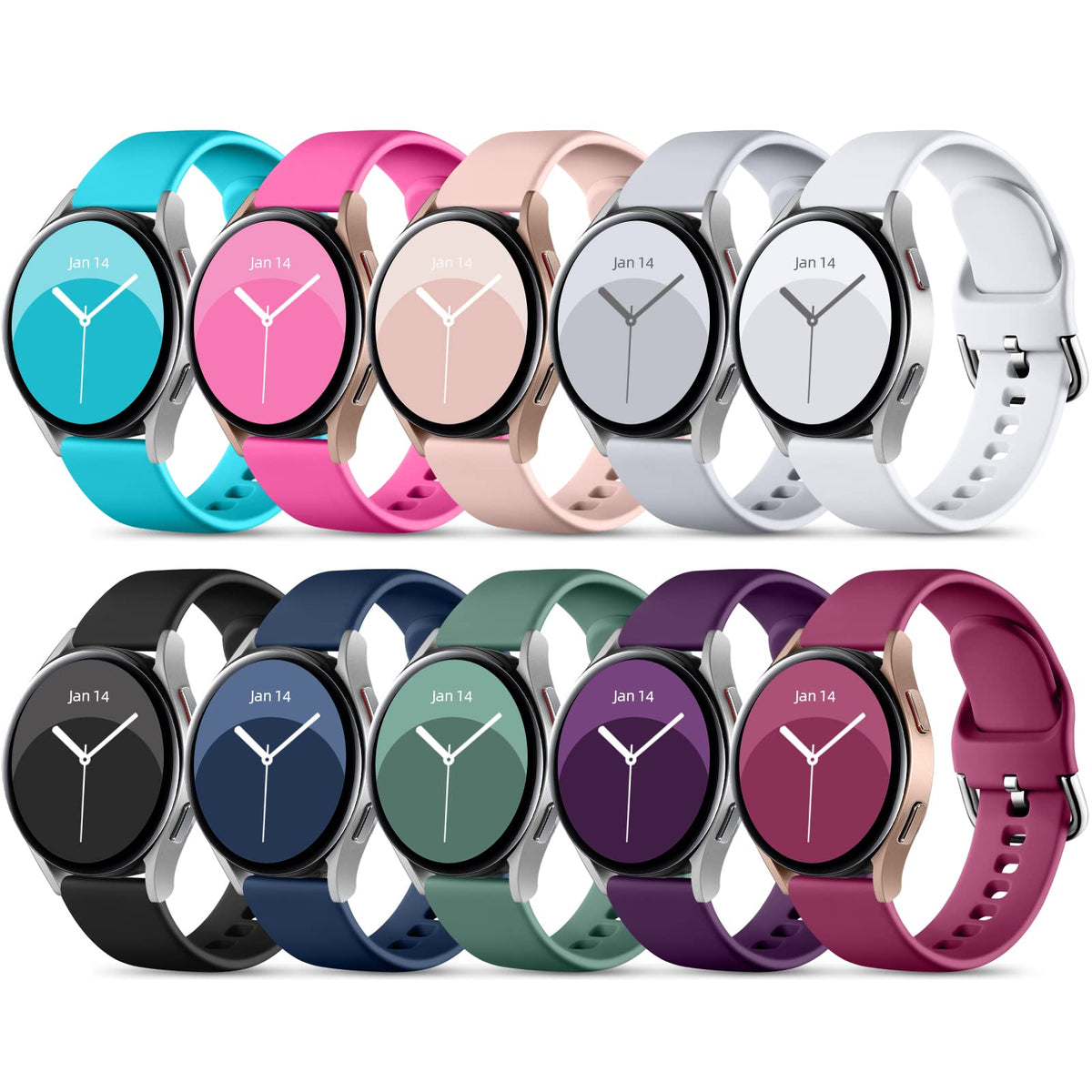 Daqin 10 Pack Bands Compatible With Samsung Galaxy Watch 6/5/4 40Mm 44Mm/Watch 6 Classic 43Mm 47Mm/Watch 5 Pro 45Mm/Watch 4 Clas