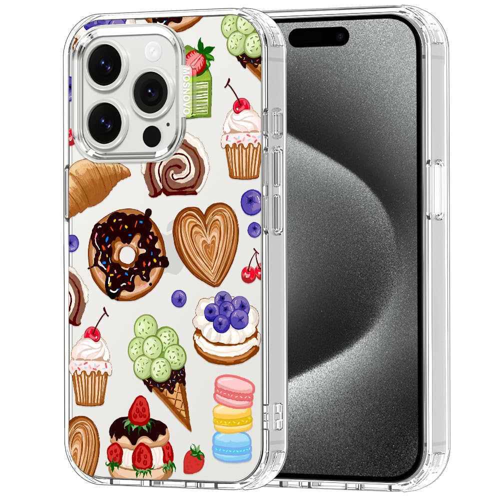 MOSNOVO for iPhone 15 Pro Case, Shockproof Military-Grade Protection 6.6ft Drop Tested, Clear Phone Case for iPhone 15 Pro, Swee