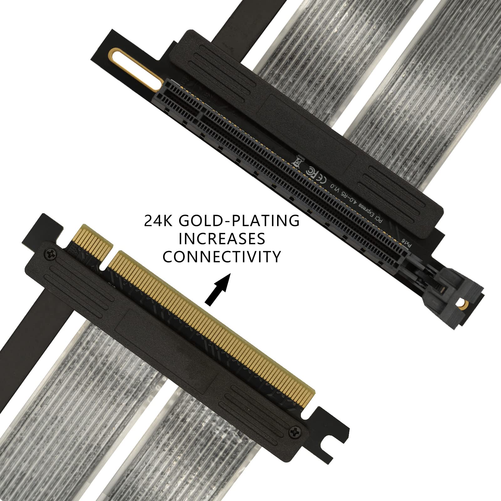 Eagolloar Pcie 4.0 X16 Extender Riser Cable,High Speed Flexible Right Angle Pci E Port Gpu Graphic Card Extension Cable 150Mm