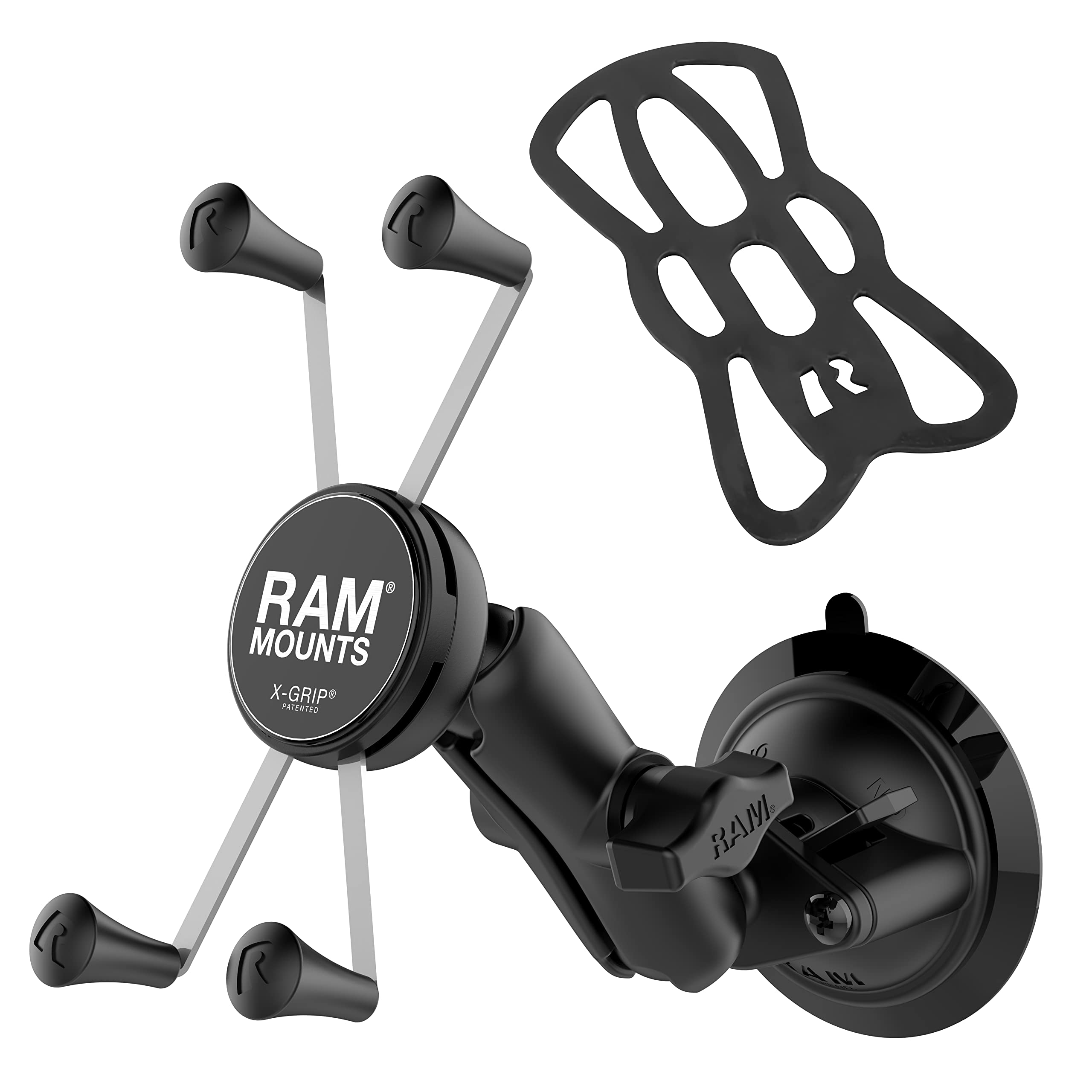 Ram Mounts X-Grip Large Phone Mount With Ram Twist-Lock Suction Cup Base Ram-B-166-Un10U With Medium Arm For Vehicle Windshields