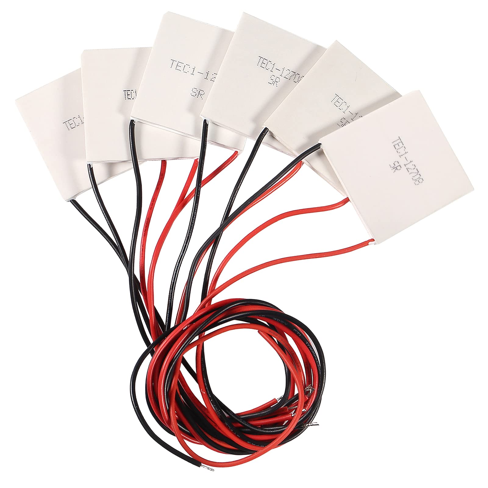 Umlife 6Pcs Tec1 12708 Tec Thermoelectric Heatsink Cooler Cooling Peltier Plate Module 40X40Mm