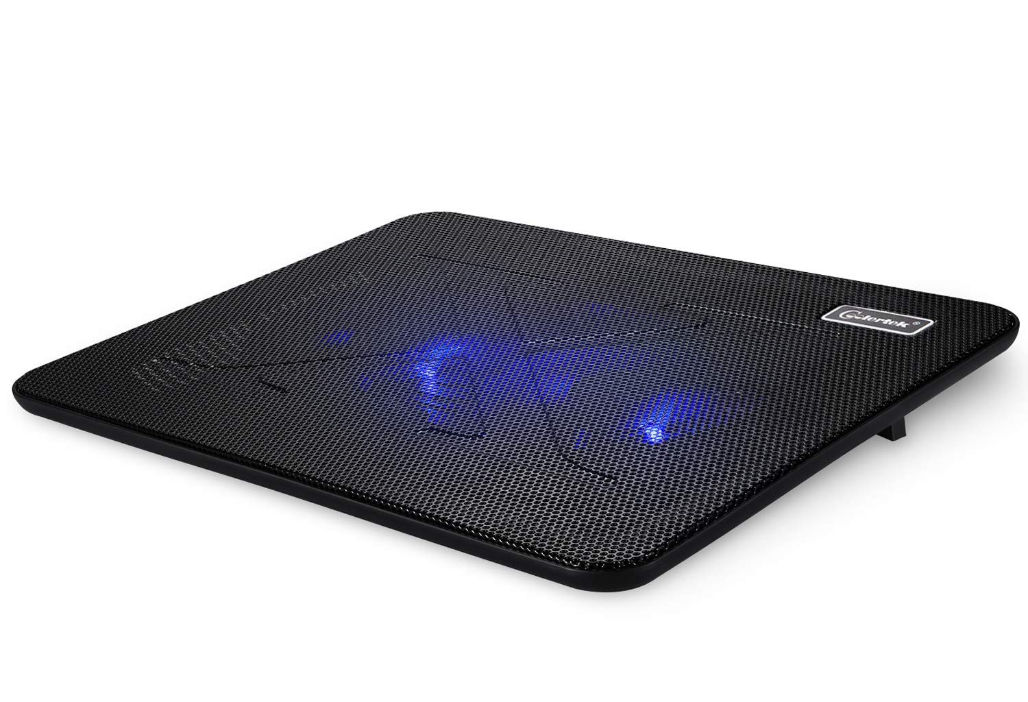 Laptop Cooling Pad, Coolertek Portable Slim Quiet Laptop Notebook Cooler Cooling Pad Stand with 2 Blue LED Fans, USB Powered, Ad
