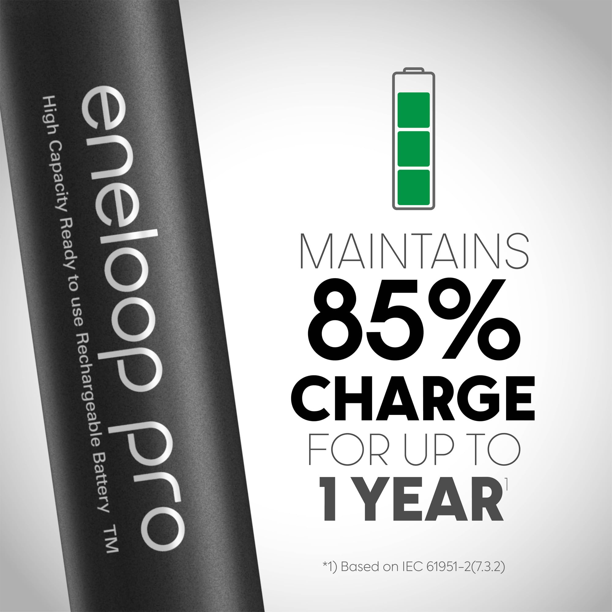 Eneloop Panasonic Bk-3Hcca8Ba Pro Aa High Capacity Ni-Mh Pre-Charged Rechargeable Batteries, 8-Battery Pack