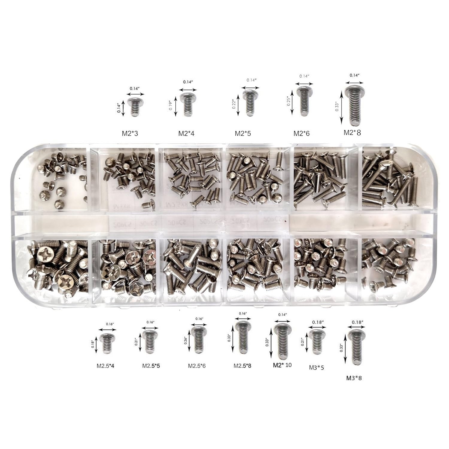 Easycargo 240pcs 12 Sizes Laptop Screws Kit, Notebook Computer Replacement Screws Assortment Kit,M2 M2.5 M3, for Lenovo Toshiba 