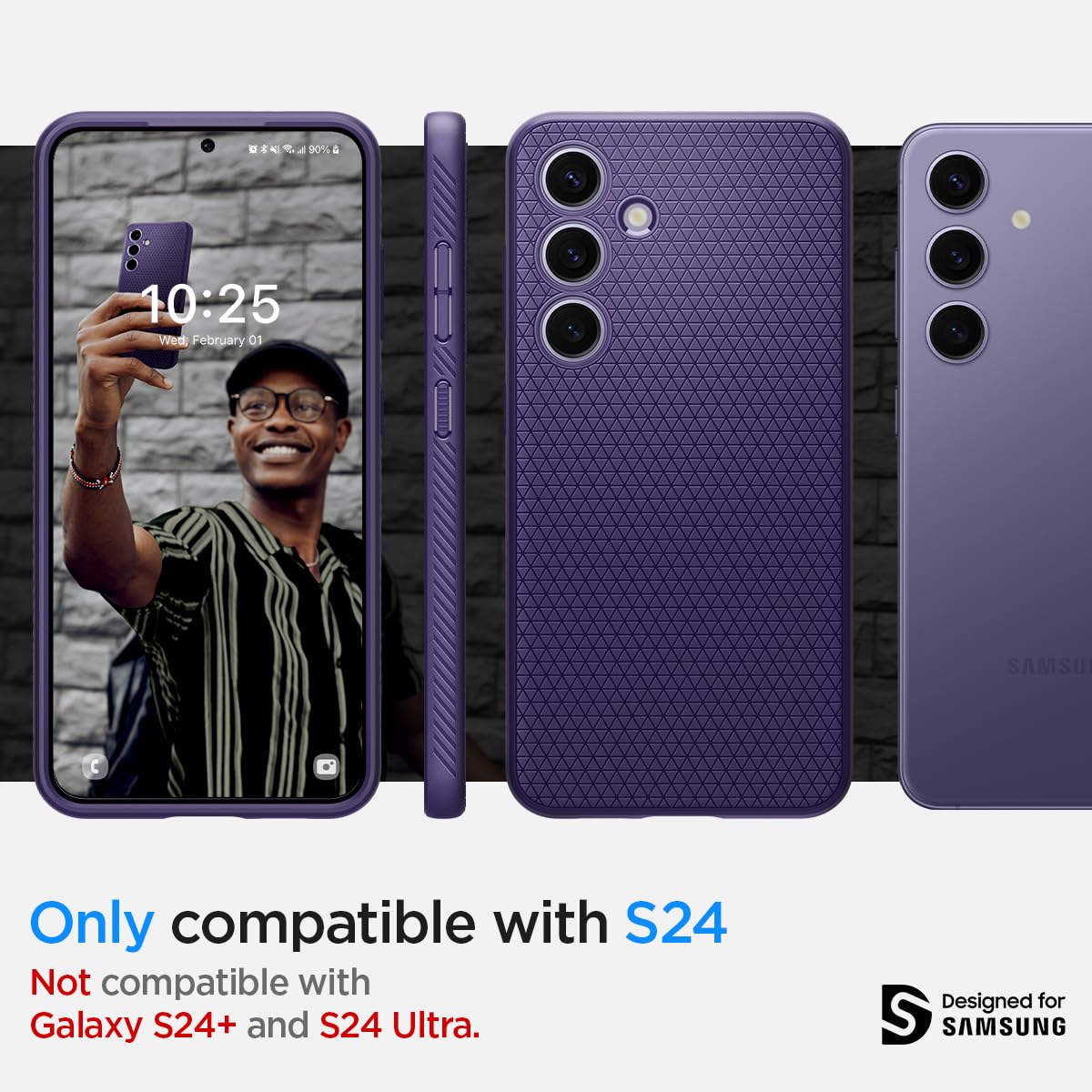 Spigen Liquid Air Designed For Galaxy S24 Case (2024) [Military-Grade Protection] - Deep Purple