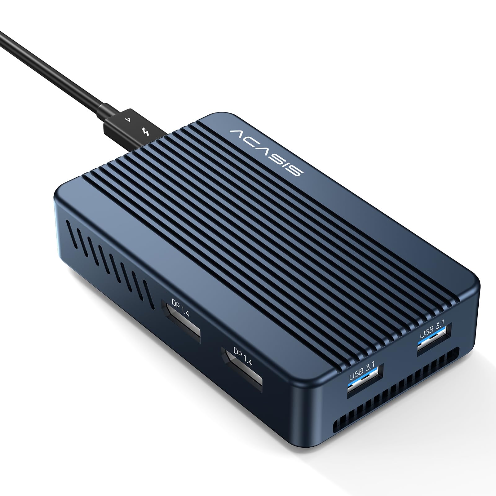 Acasis Mac Mini Dock Dual Monitor With 40Gbps M.2 Nvme Ssd Enclosure, Mac Mini Hub With 2*Dp1.4, 2*Usba 3.1, 1 Usb C 10Gbps, Cooling Fan Design, Works For M1/M2, Compatible With Usb4/3.2/3.1/3.0