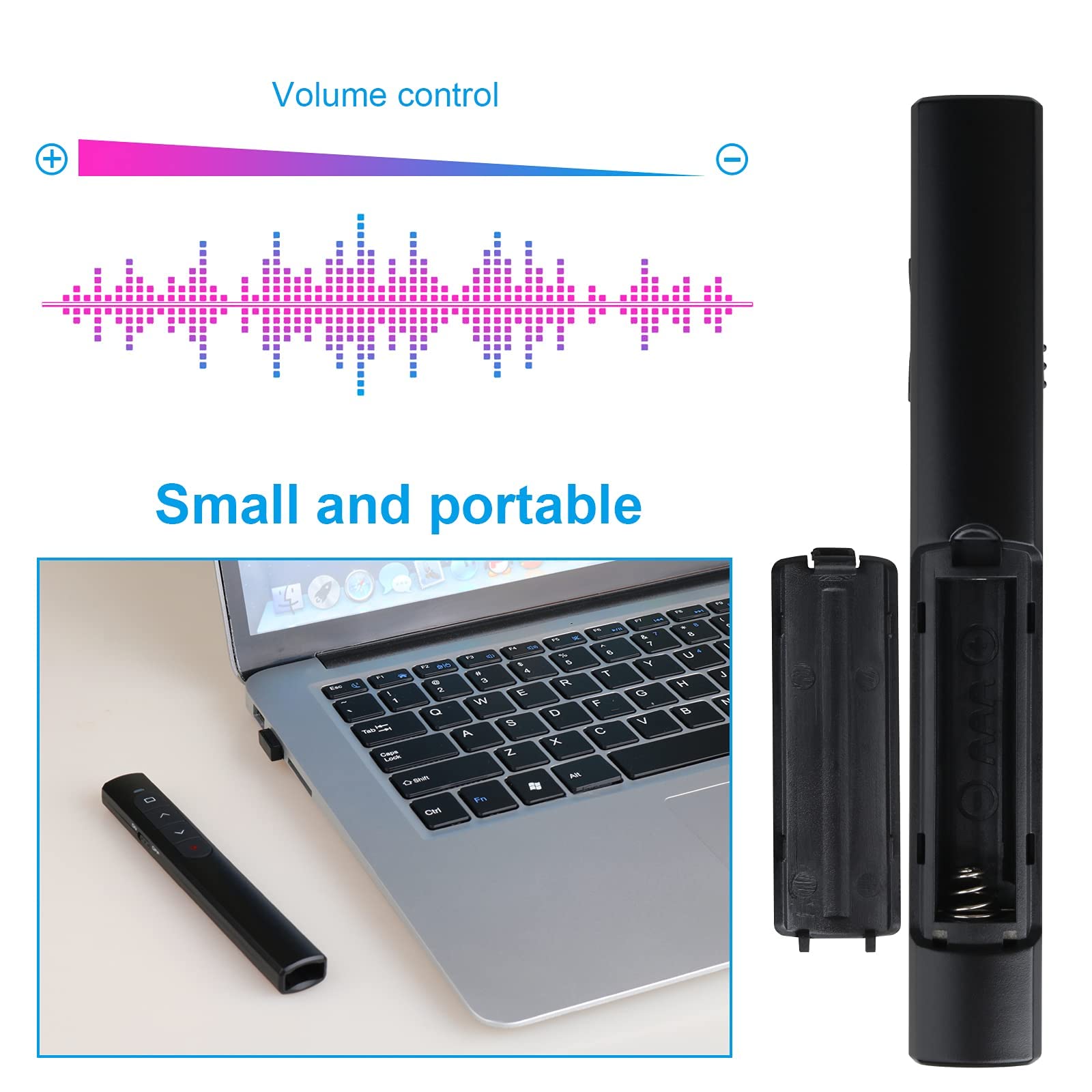 (2 Units) Wireless Presenter Remote, Presentation Clicker With Hyperlink & Volume Remote Control Powerpoint Office Presentation