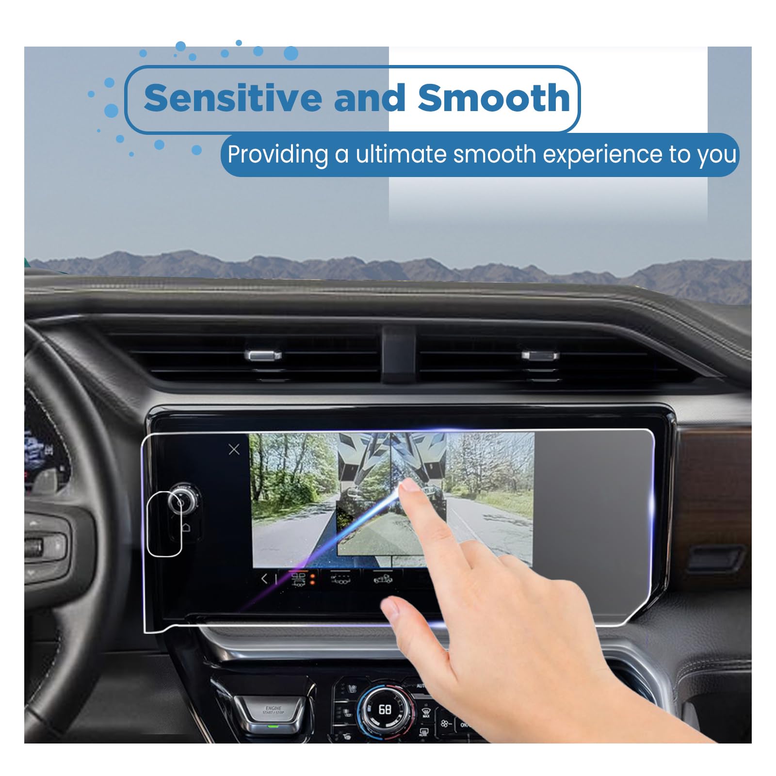 Carwiner Screen Protector For Chevy Chevrolet Silverado & Gmc Sierra 13.4� 2022 2025 1500 2500 3500 For Chevy Silverado Anti Glare Fingerprint Navigation Protection Tempered Glass Accessories