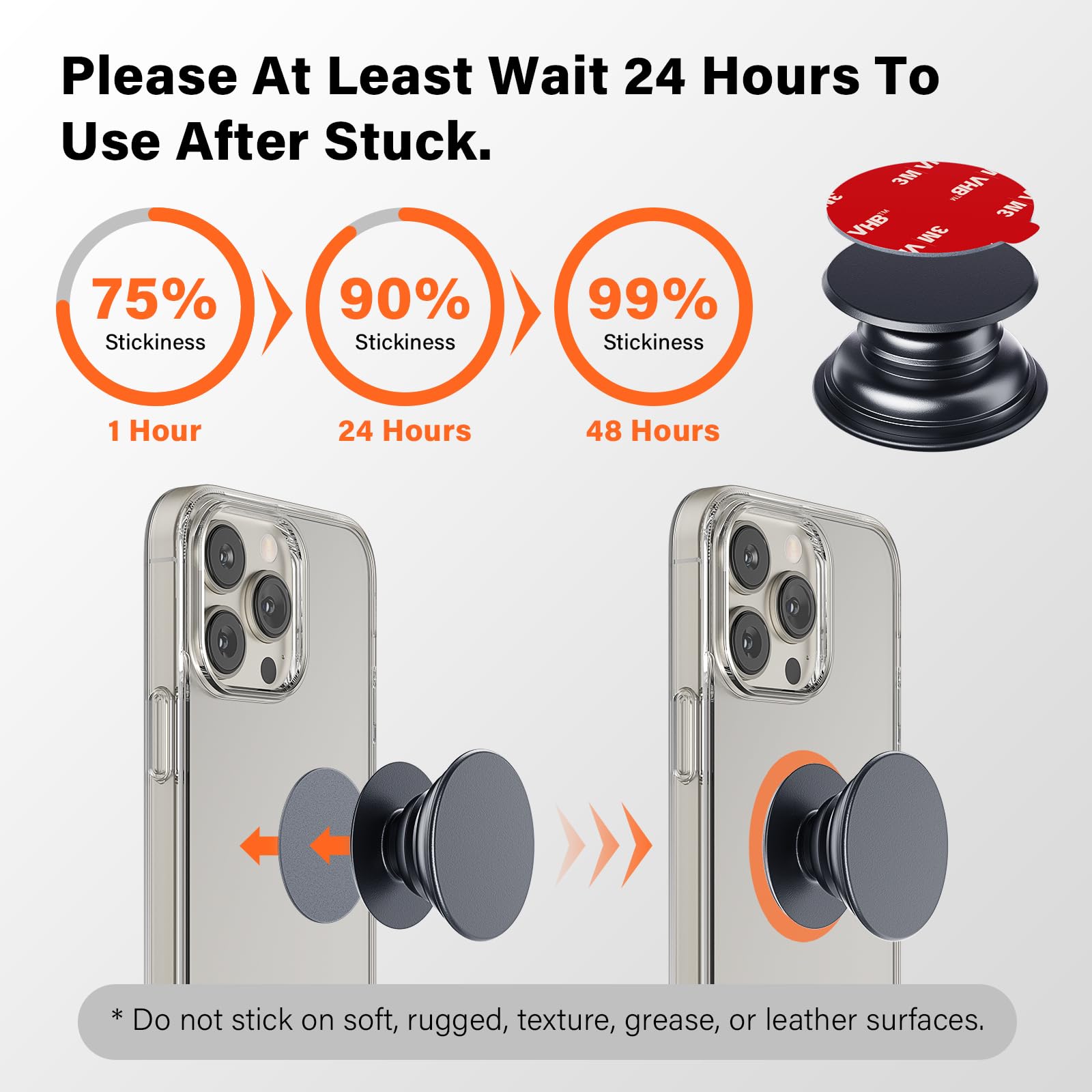 Apps2Car 10 Pack 3M Double Sided Adhesive Pads For Socket Mount Base Circle Adhesive Replacement Vhb Sticky Tape For Phone Colla