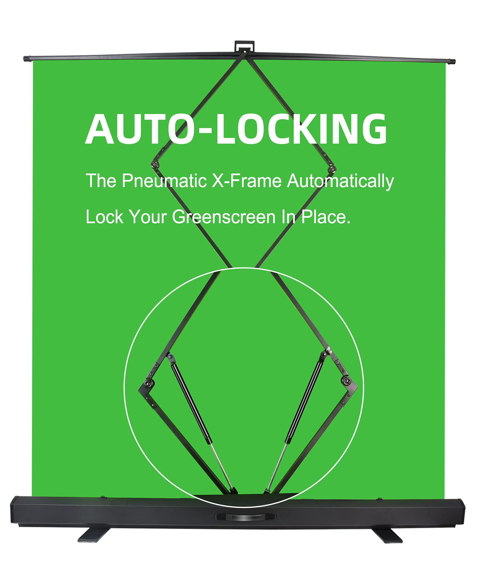 Fudesy Extra Large Green Screen, 74W X 77H Inches Collapsible Chromakey Panel,Portable Retractable For Tiktok Video, Live Game,A