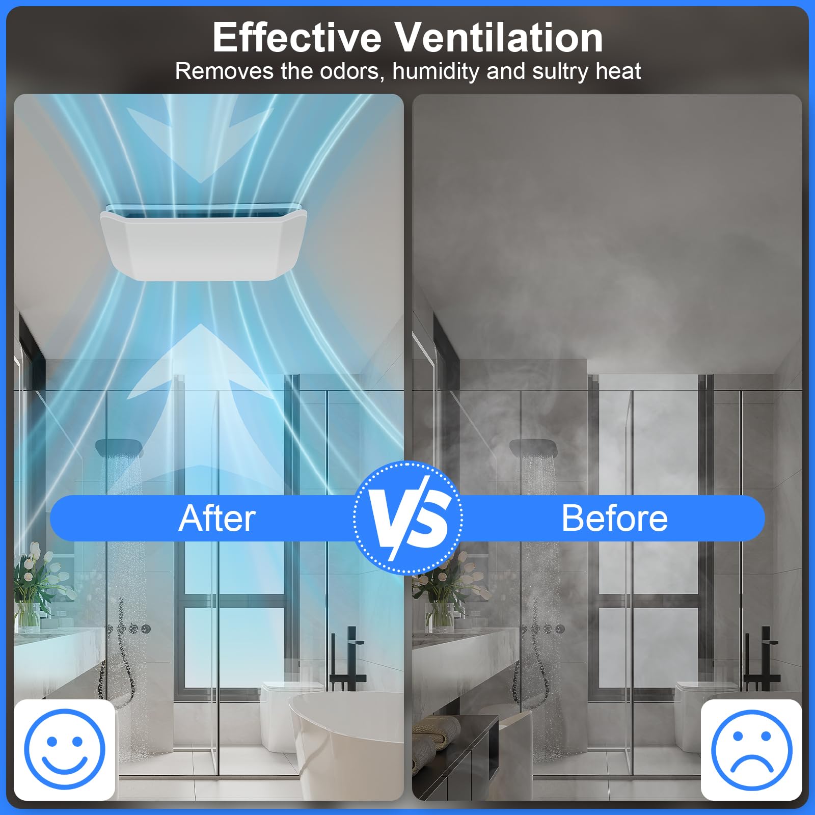 Zomagas Bathroom Exhaust Fan, 110 Cfm 1.0 Sone Quiet Bathroom Fan, Ceiling Mount Ventilation Fan For Home/Office/Hotel, 26W Ener