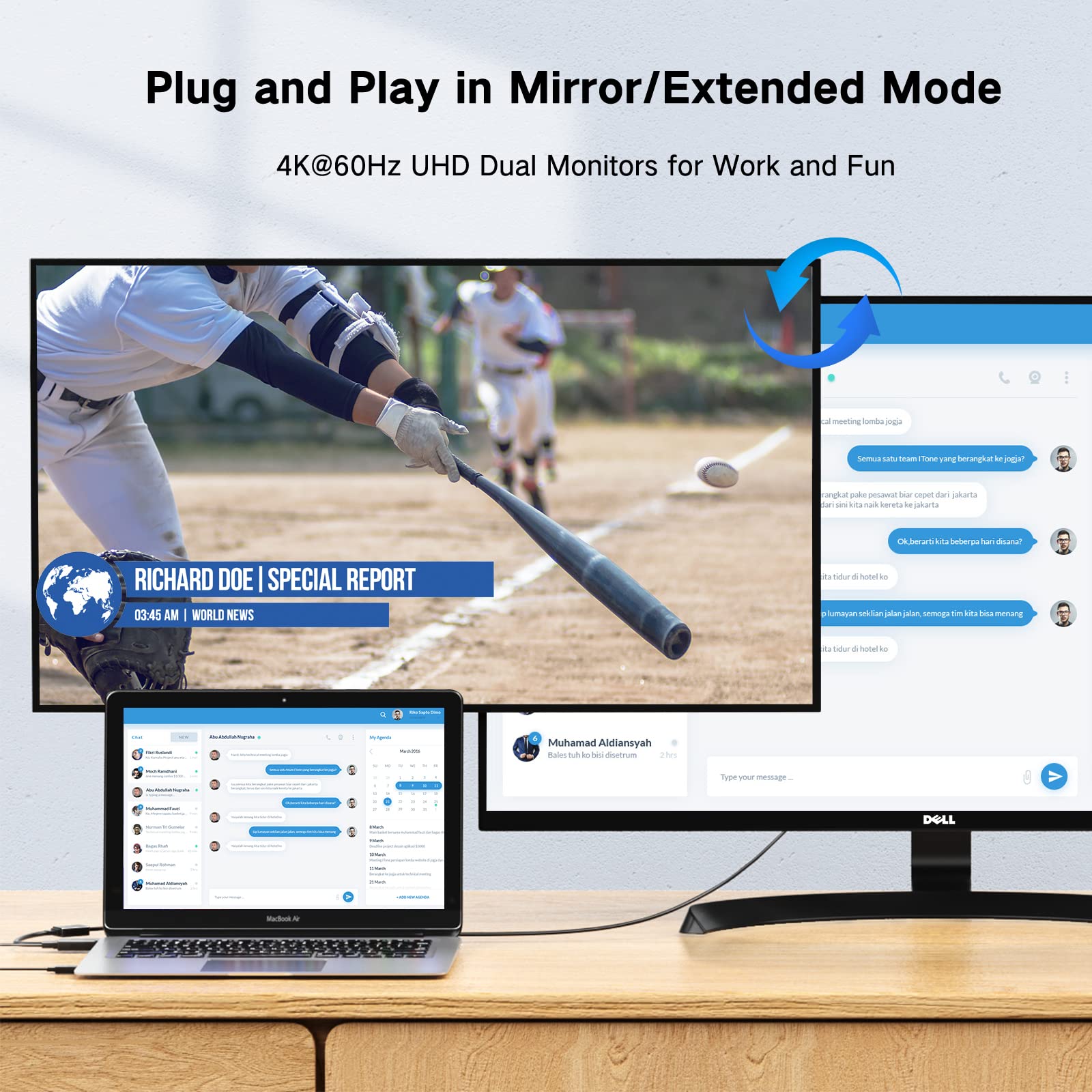 Foinnex Hdmi To Displayport Adapter, 4K@60Hz Not Bidirectional Hdmi To Display Port, Unidirectional Hdmi Source To Dp Display Ma