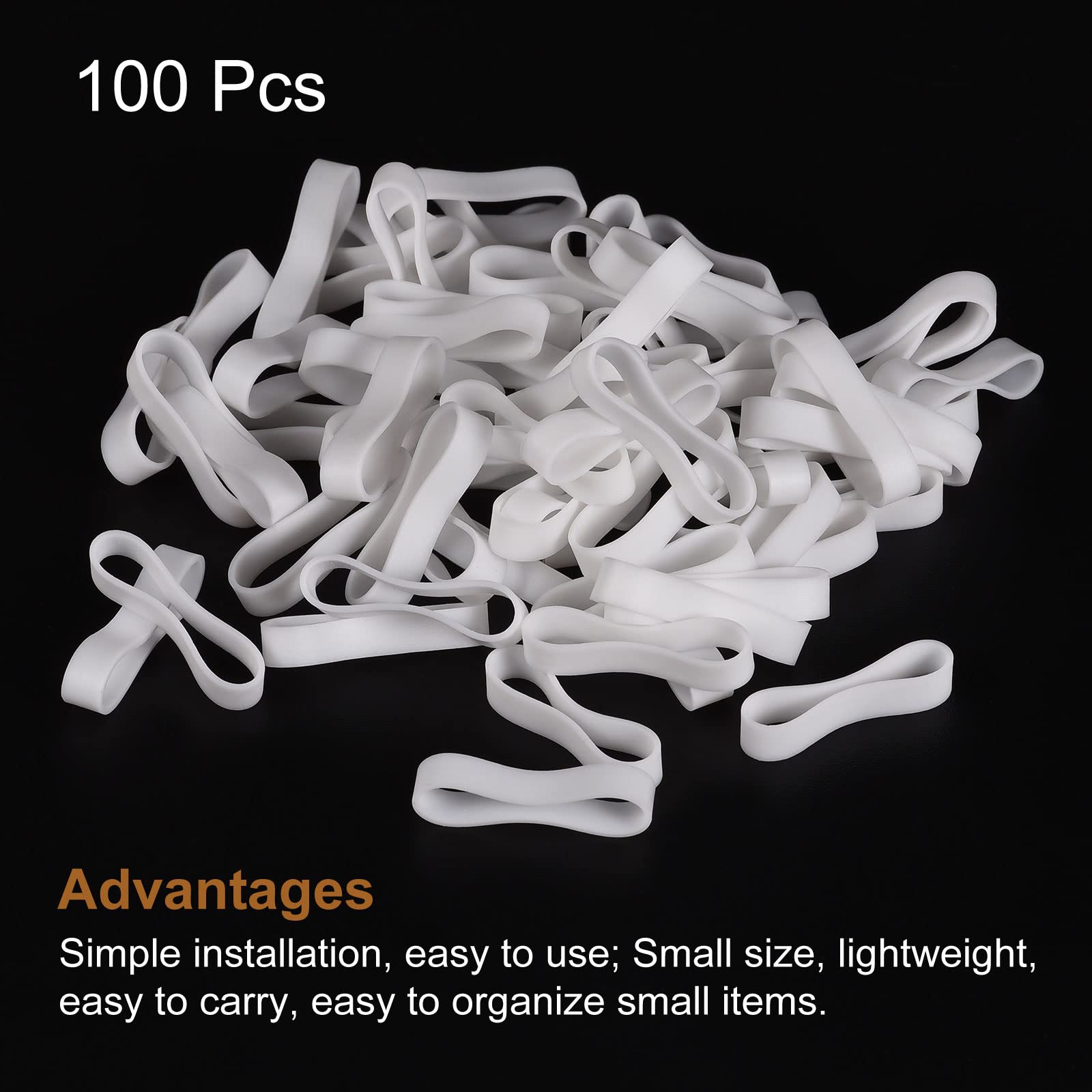 Meccanixity Silicone Rubber Bands Rings 100Pcs Non Slip 20Mm Dia 0.7Mm Thick 5Mm Width For Wire Cord Cable Wrapping, Bundle