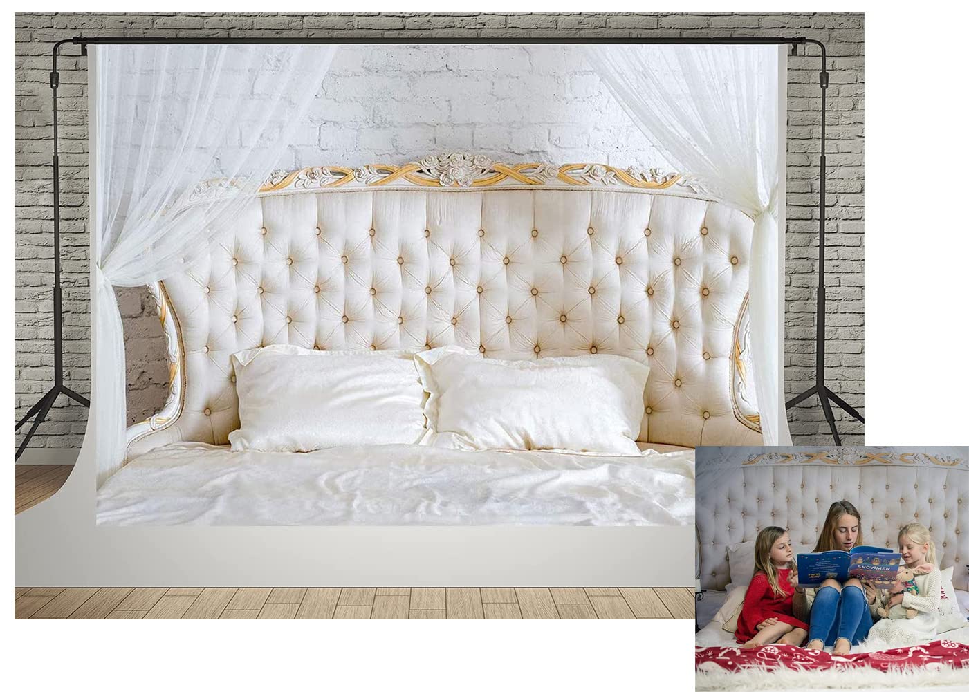 Kate 7X5Ft Boudoir Photography Backdrops Elegant Bedroom Headboard Photo Studio Background With Pillows Decoration Baby Shower N