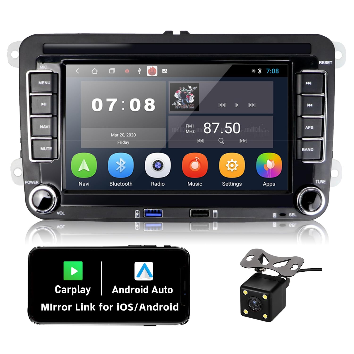 2G+32G Android Car Stereo Radio For Vw Passat Golf Jetta Tiguan Wireless Apple Carplay Android Auto Double Din 7 Inch Touch Scre