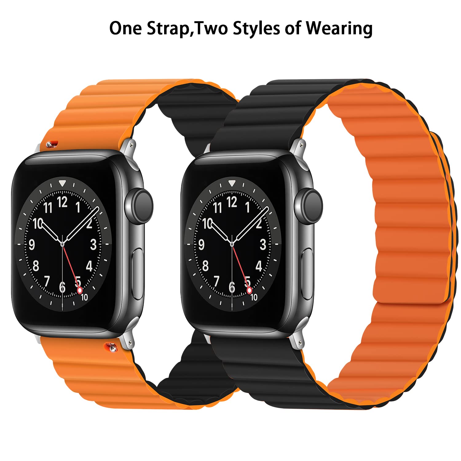 Tasikar Silicone Bands Compatible With Apple Watch Band 49Mm 45Mm 44Mm 42Mm, Loop Strap With Strong Magnetic Closure Designed Fo
