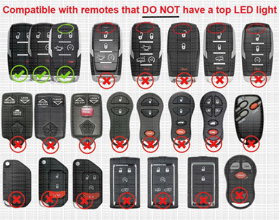 Cr2032 Key Fob Battery Replacement For Jeep Dodge Chrysler 300 Cherokee Challenger Dart Durango Grand Caravan Journey Ram Routan