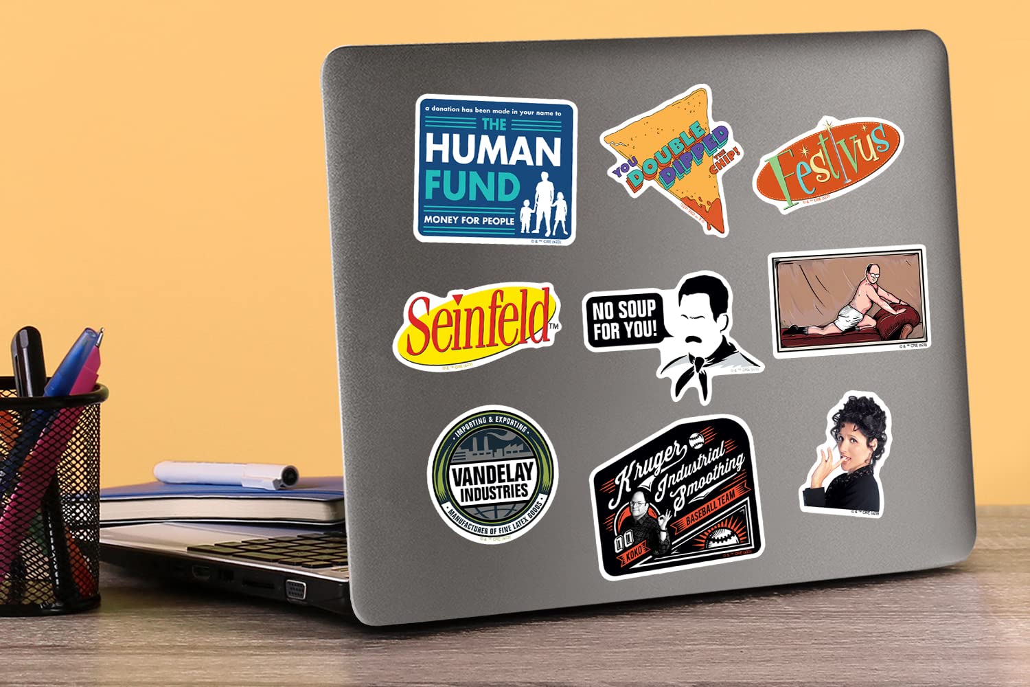Seinfeld 50Ct Vinyl Large Deluxe Stickers Variety Pack   Laptop, Water Bottle, Scrapbooking, Tablet, Skateboard, Indoor/Outdoor