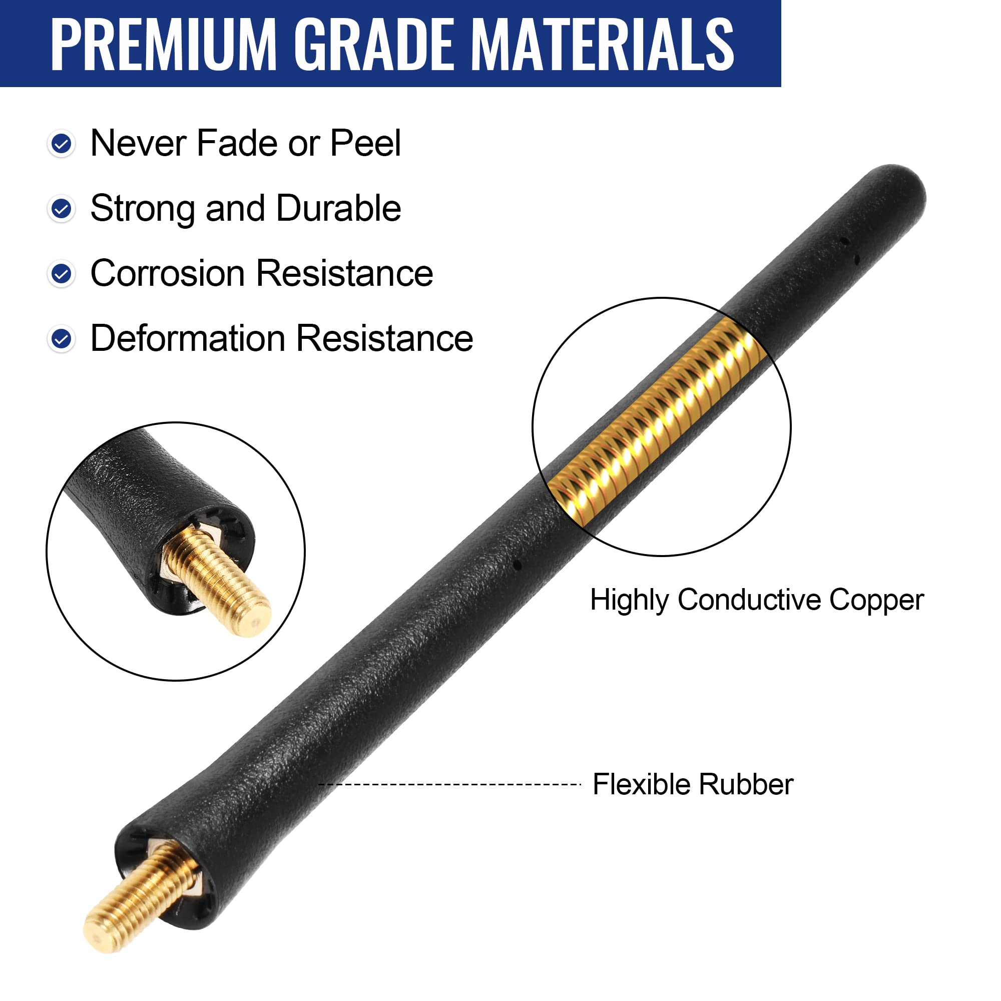 Vofono Short Antenna Fits 07 24 Jeep Wrangler Gladiator Jk Jl Jt Sport Unlimited Willys Jeep Wrangler Accessories, Stubby Jeep Antenna