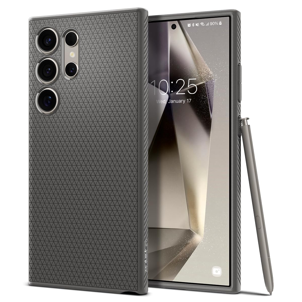 Spigen Liquid Air Designed For Galaxy S24 Ultra Case (2024) [Military Grade Protection]   Marble Gray