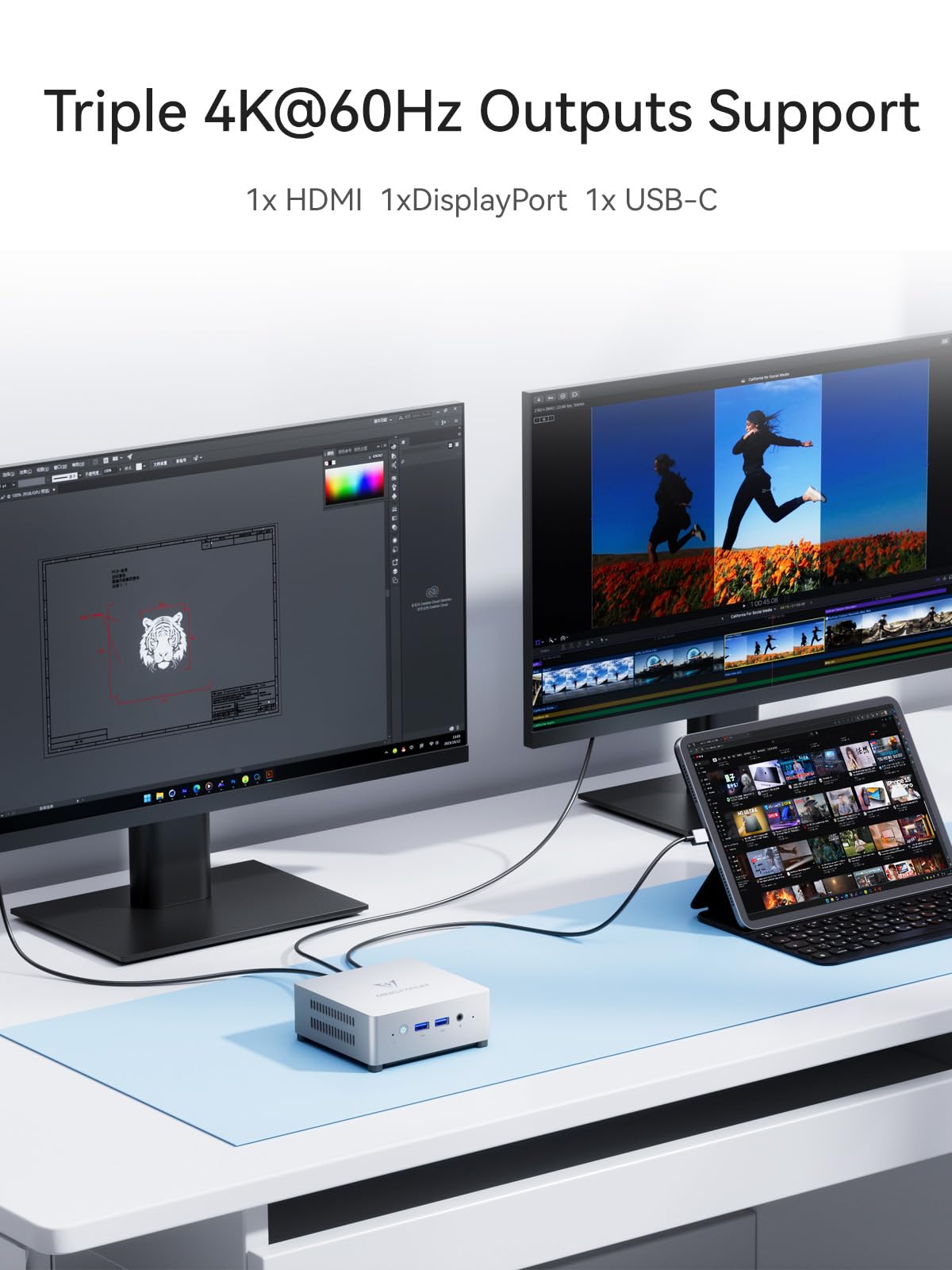 Minisforum Un100L Mini Pc 12Th Gen Alder Lake N100(Up To 3.4Ghz) Desktop Computer, Lpddr5 16Gb Ram 512Gb Ssd, 1X Hdmi, 1Xdp, 1X