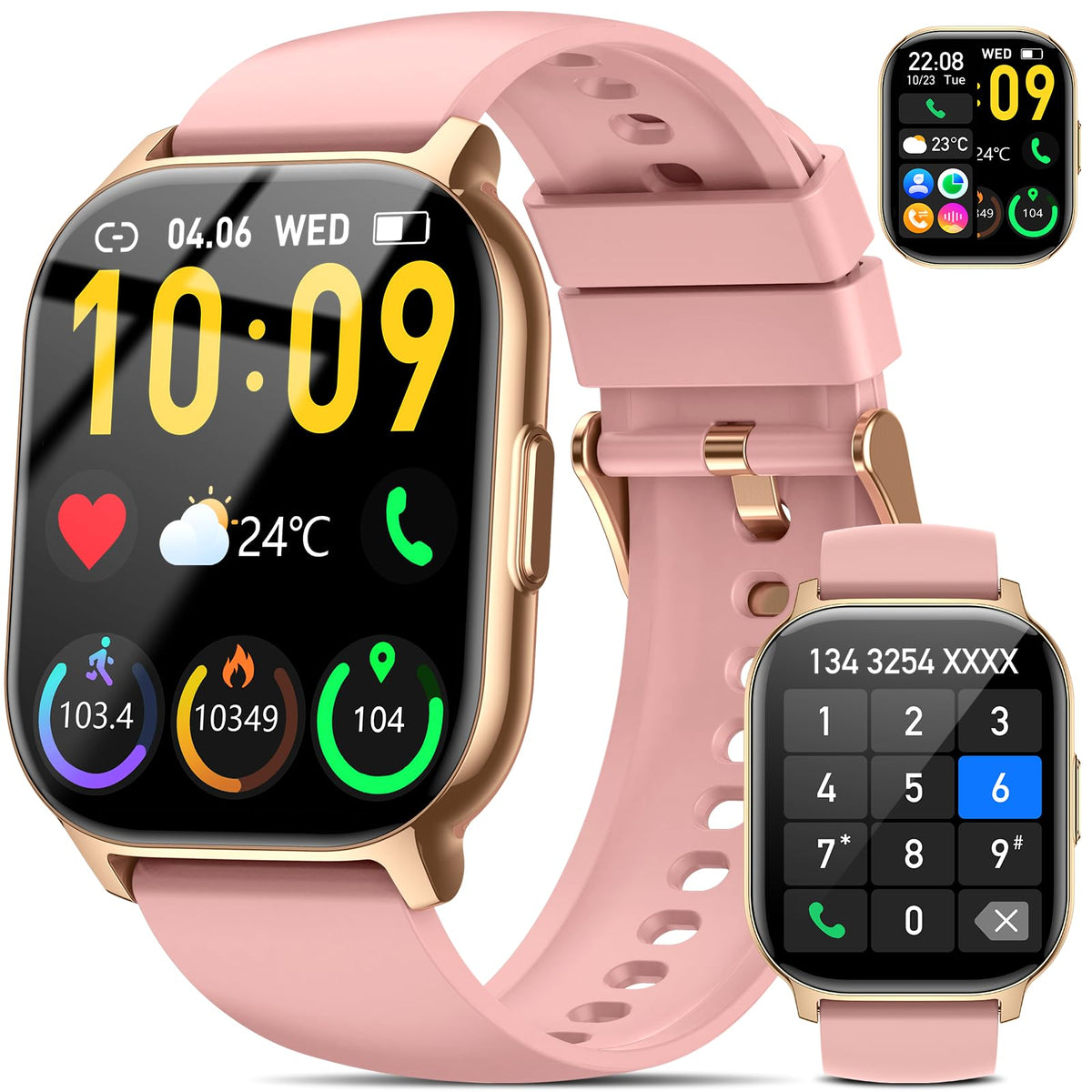 Smart Watch (Answer/Make Calls), 2.1 '' Smart Watches For Women 120+ Sport Modes Fitness Tracker With Sleep Heart Rate Monitor, 