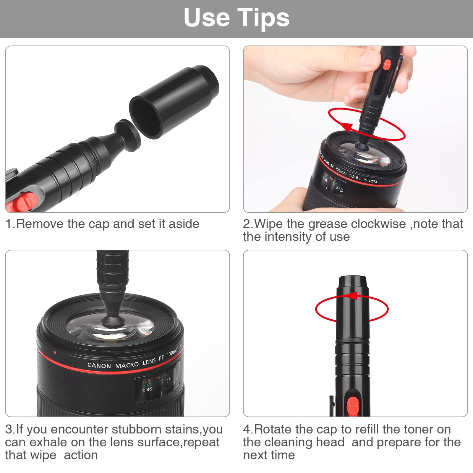 17 In 1 Camera Cleaning Kit For Dslr Cameras (Canon, Nikon,Sony), With Air Blower/Cleaning Pen/Detergent/Cleaning Cloth/Lens Bru