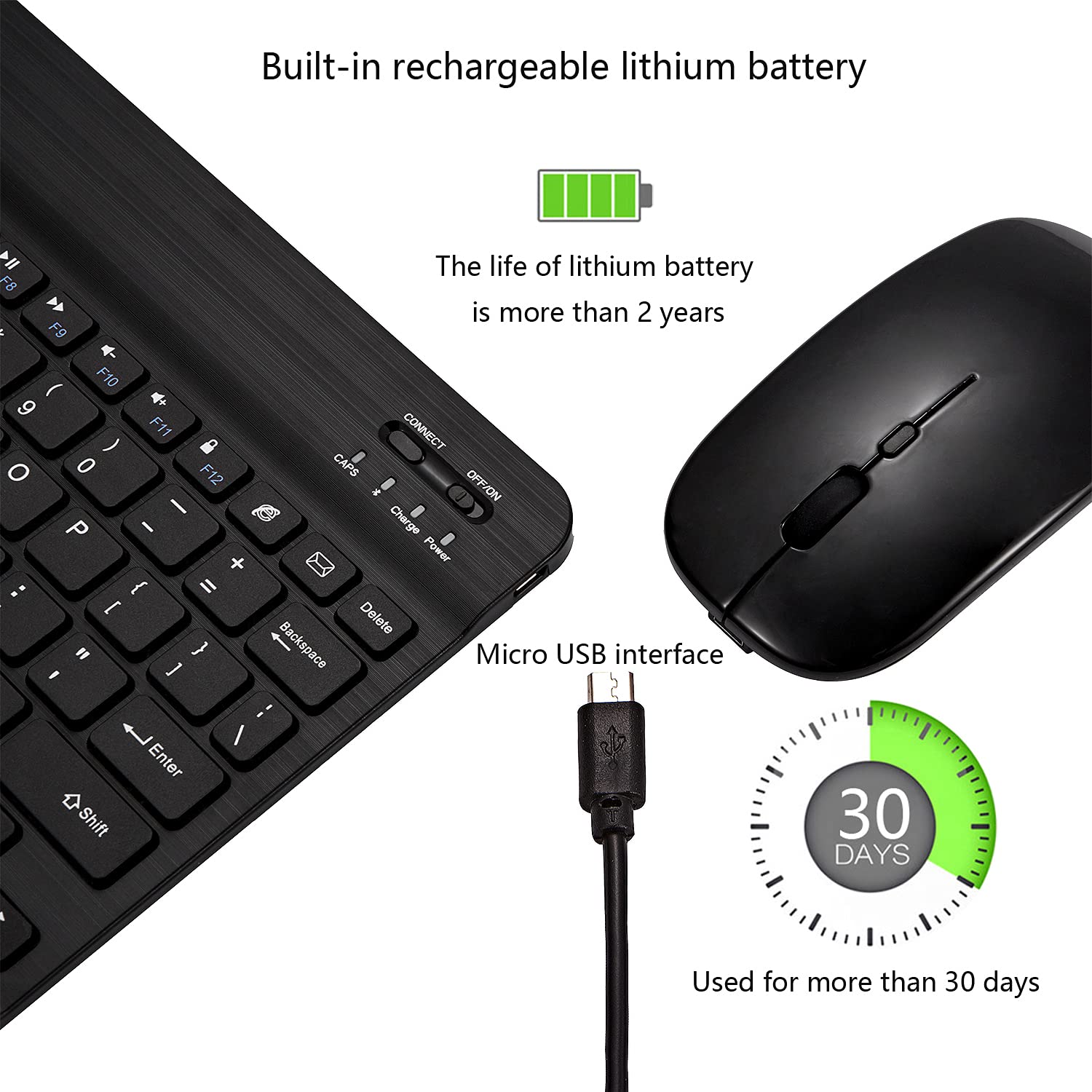Ultra Slim Bluetooth Keyboard And Mouse Combo Rechargeable Portable Wireless Keyboard Mouse Set For Apple Ipad Iphone Ios 13 And