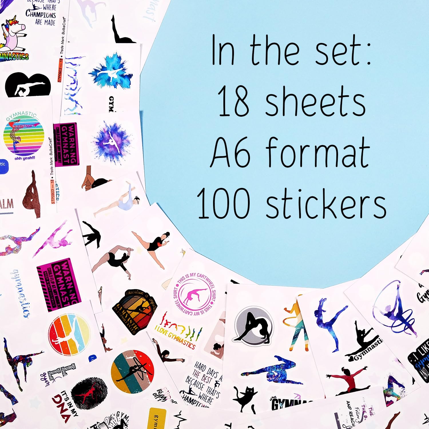 100Pcs Gymnastics Stickers, Water Bottles   Gymnastics Party Favors, Gymnastics Birthday Party Decorations, Gymnastics Gifts, Gy